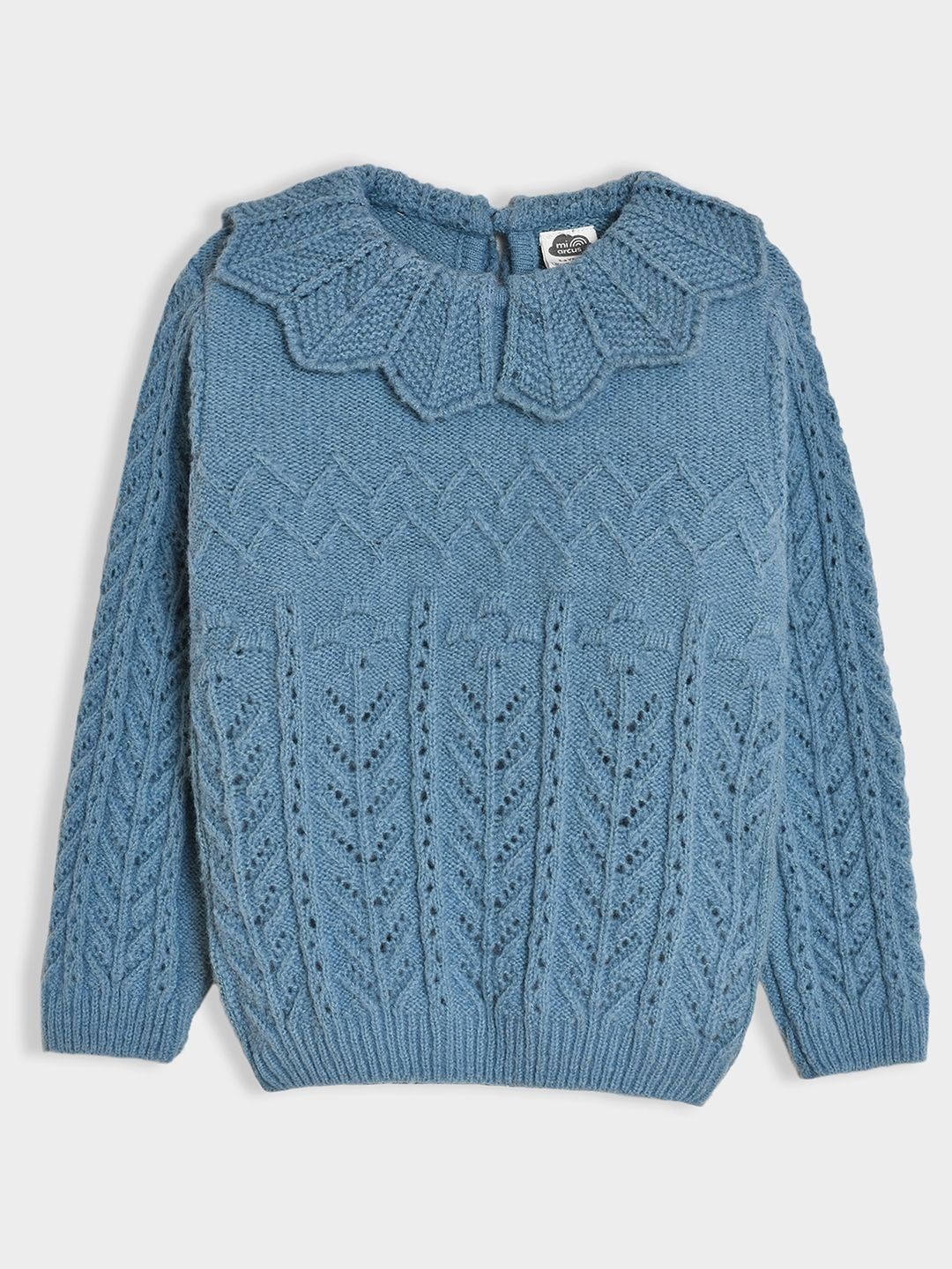 

MiArcus Girls Self Design Woollen Pullover Sweaters, Blue