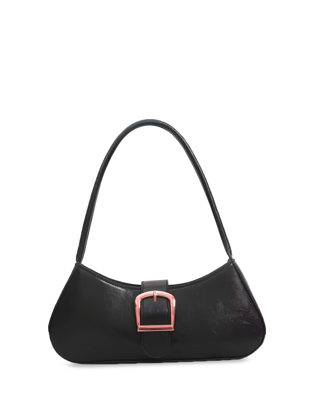 

StyleCast Buckle Detail Structured Handheld Bag, Black