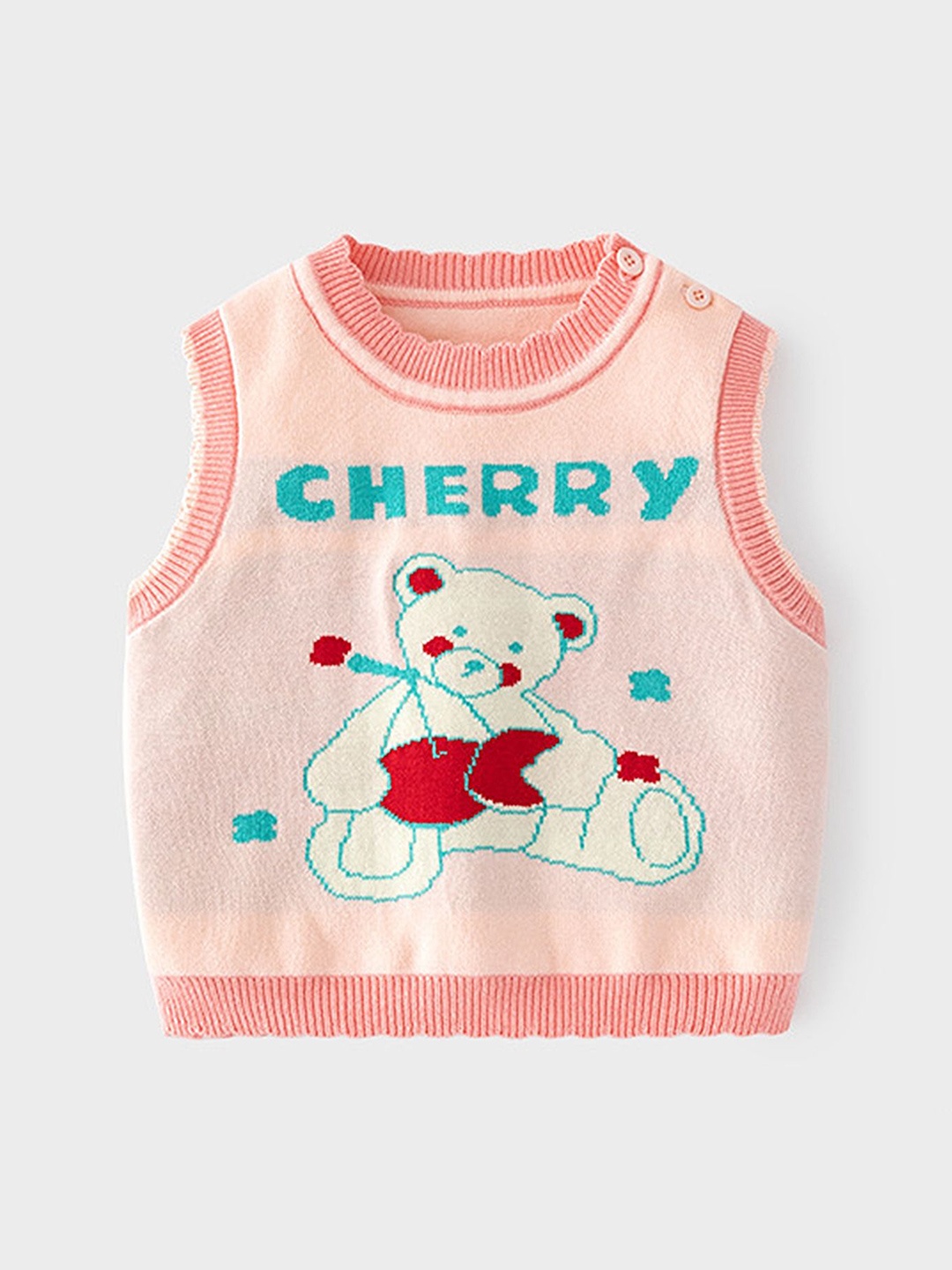 

LULU & SKY Girls Printed Sweater Vest, Pink