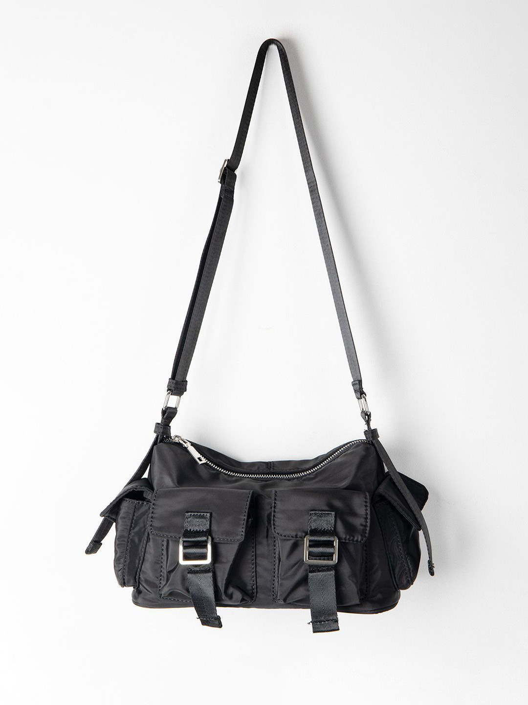 

RAVE Structured Sling Bag with Fringed, Black