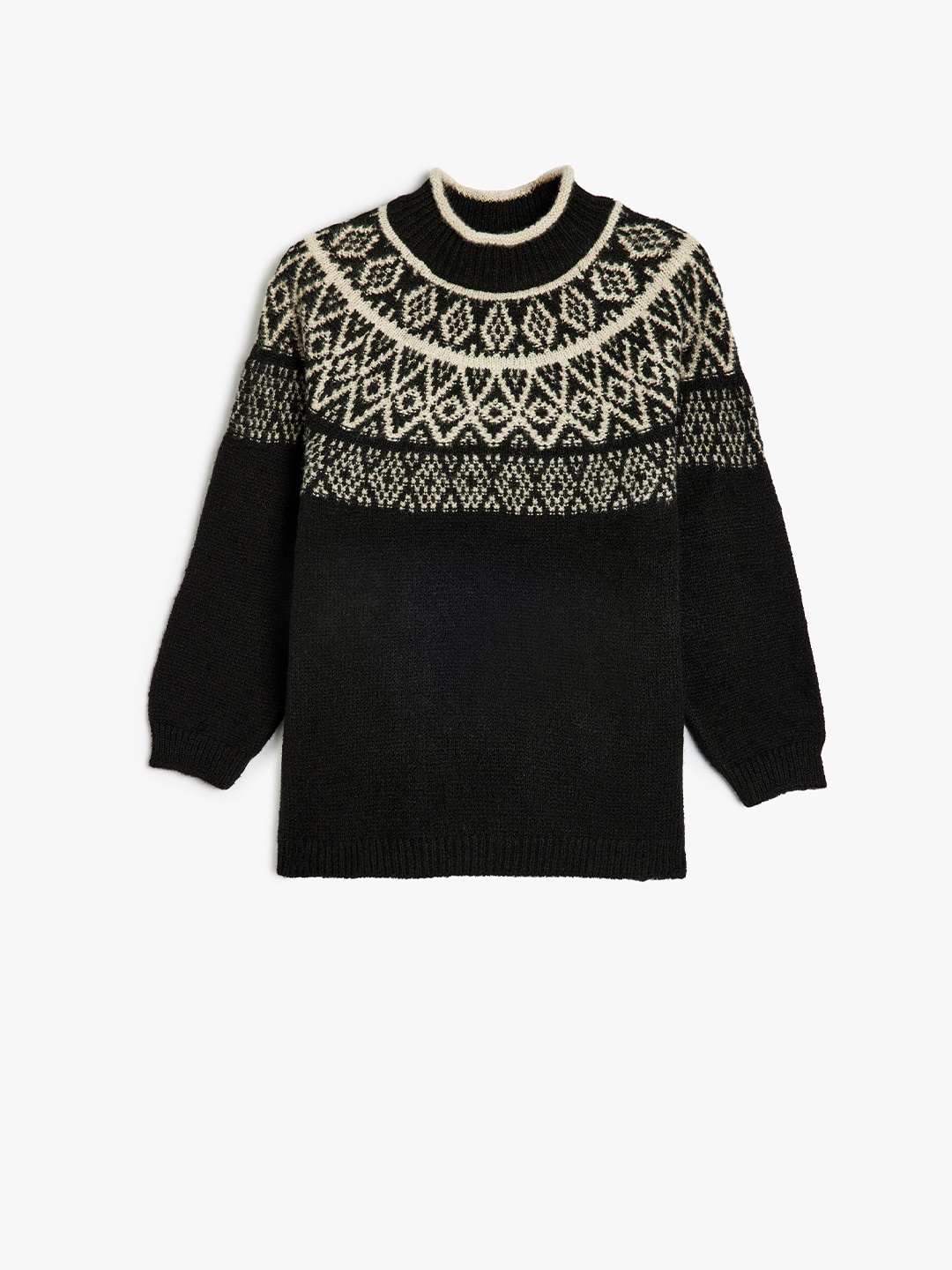 

Koton Boys Round Neck Long Sleeves Cable Knit Pullover Sweater, Black