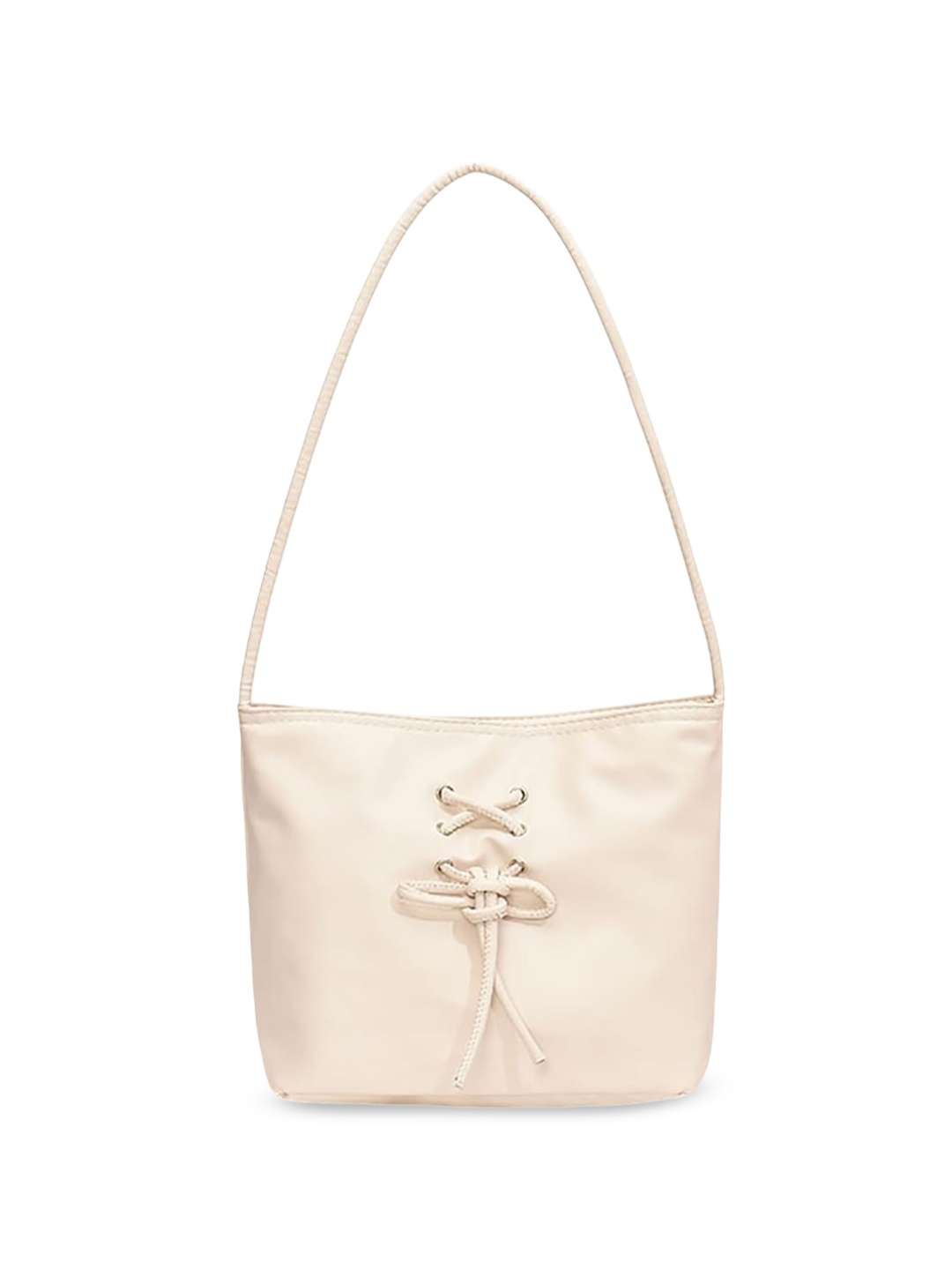 

StyleCast Half Moon Handheld Bag with Bow Detail, White