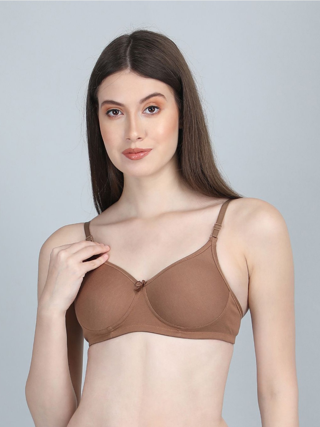 

FiveFlag Women Full Coverage Lightly Padded Push-Up Bra, Brown