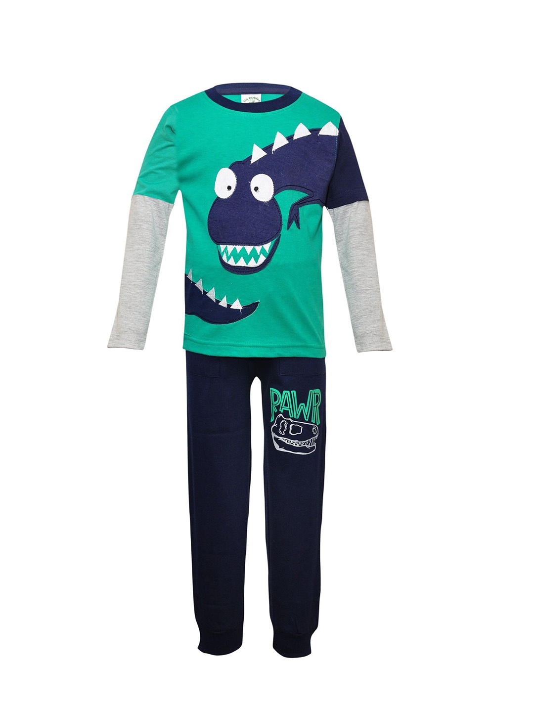 

BAESD Boys Printed Pure Cotton T-Shirt With Trousers Clothing Set, Green