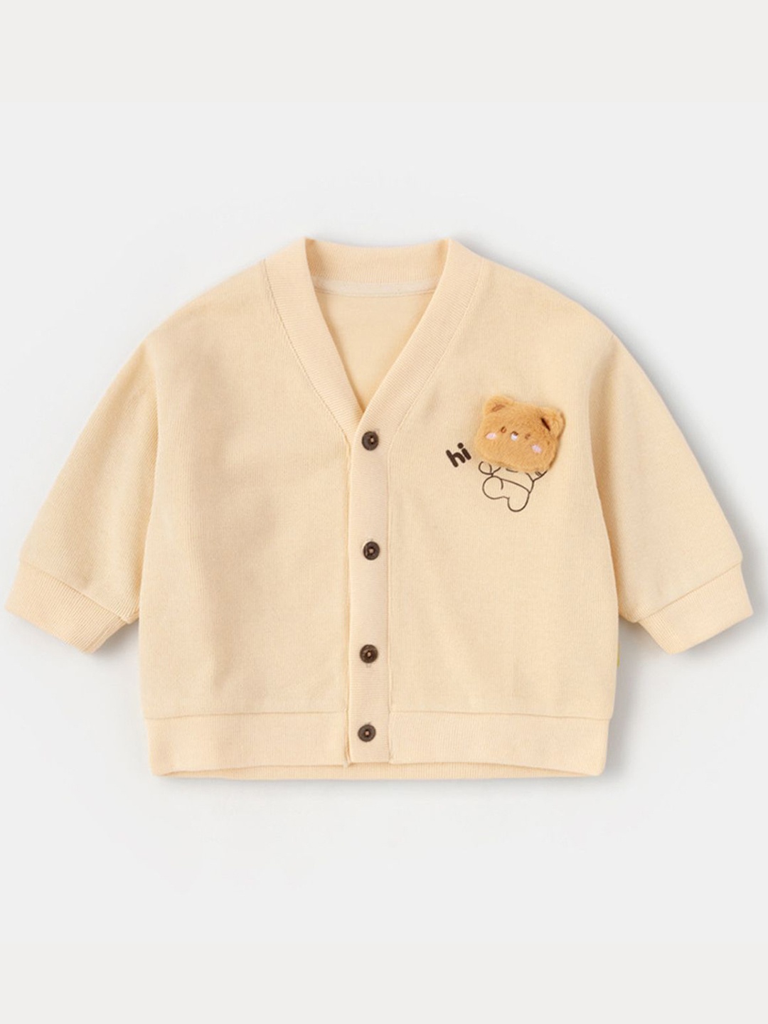 

LULU & SKY Girls V-neck Cardigan, Beige