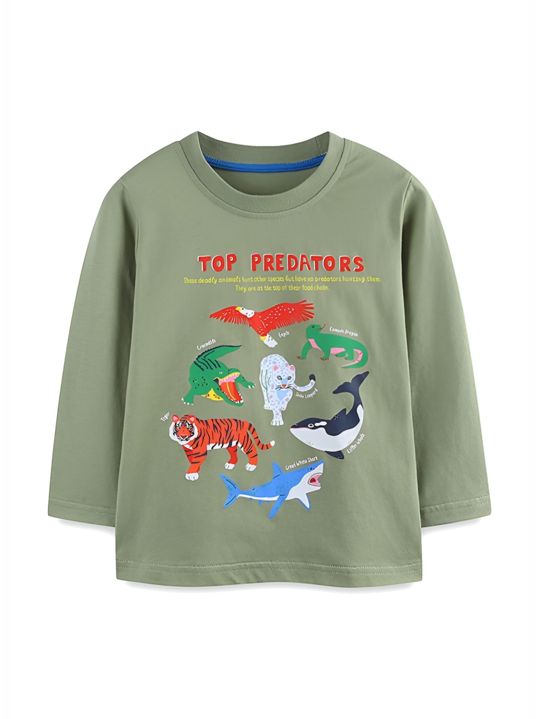 

LULU & SKY Boys Graphic Printed Round Neck Cotton T-shirt, Green