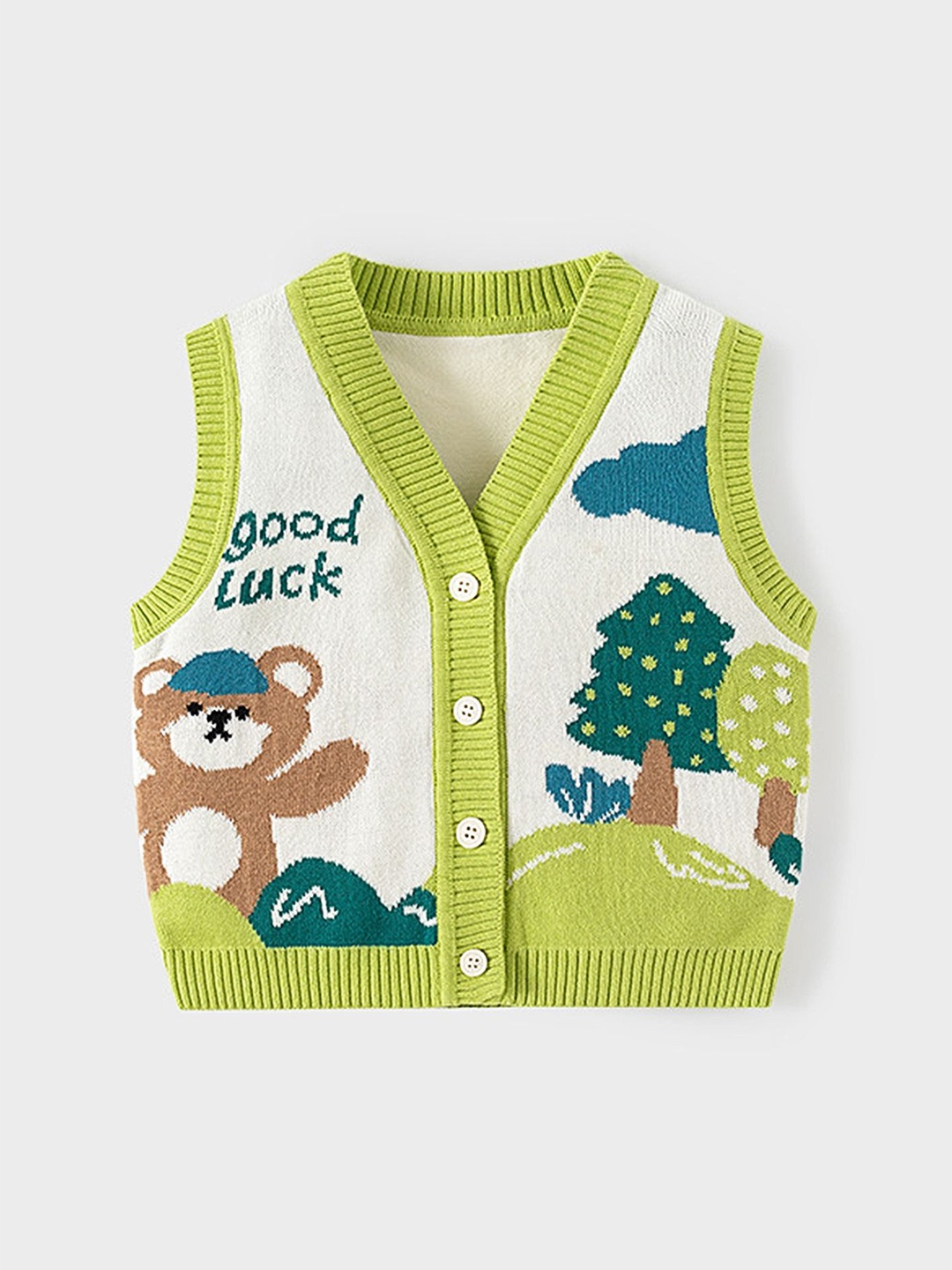 

LULU & SKY Kids Printed Sleeveless Sweater Vest, Green