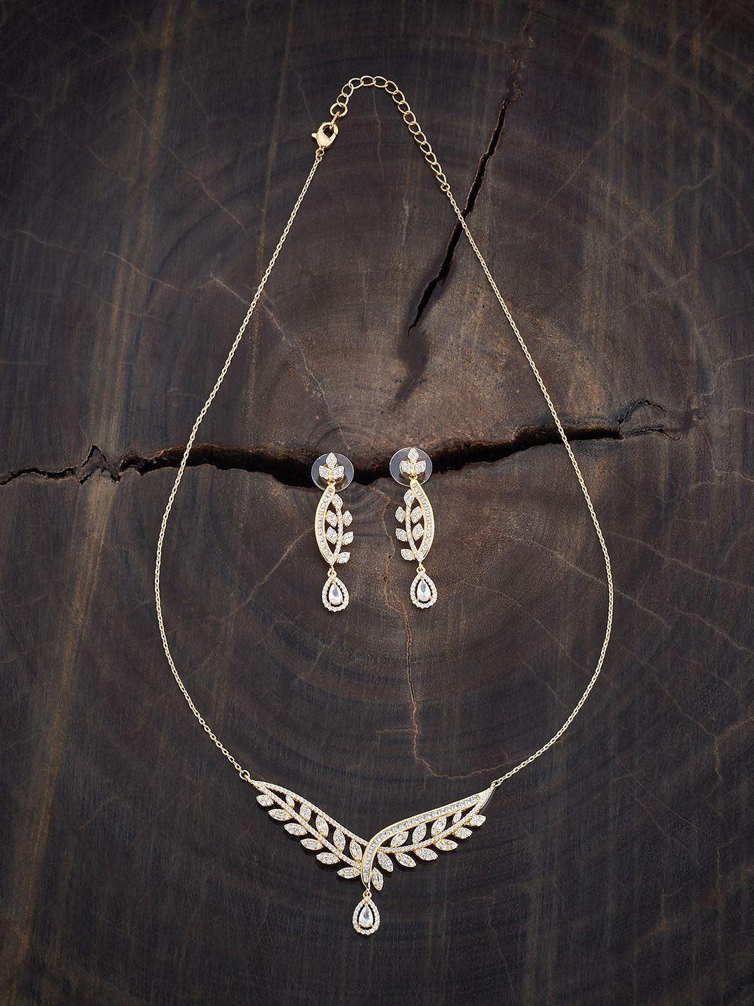 

Kushal's Fashion Jewellery Gold-Plated CZ-Studded Jewellery Set