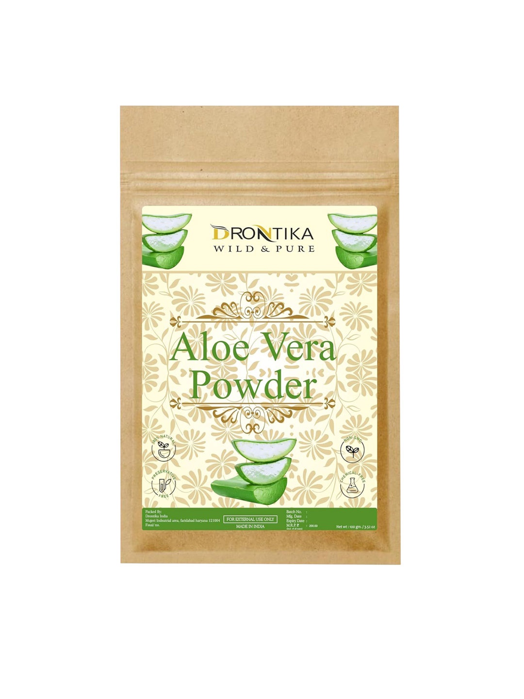 

DRONTIKA Wild & Pure Aloevera Powder - 100 g, White