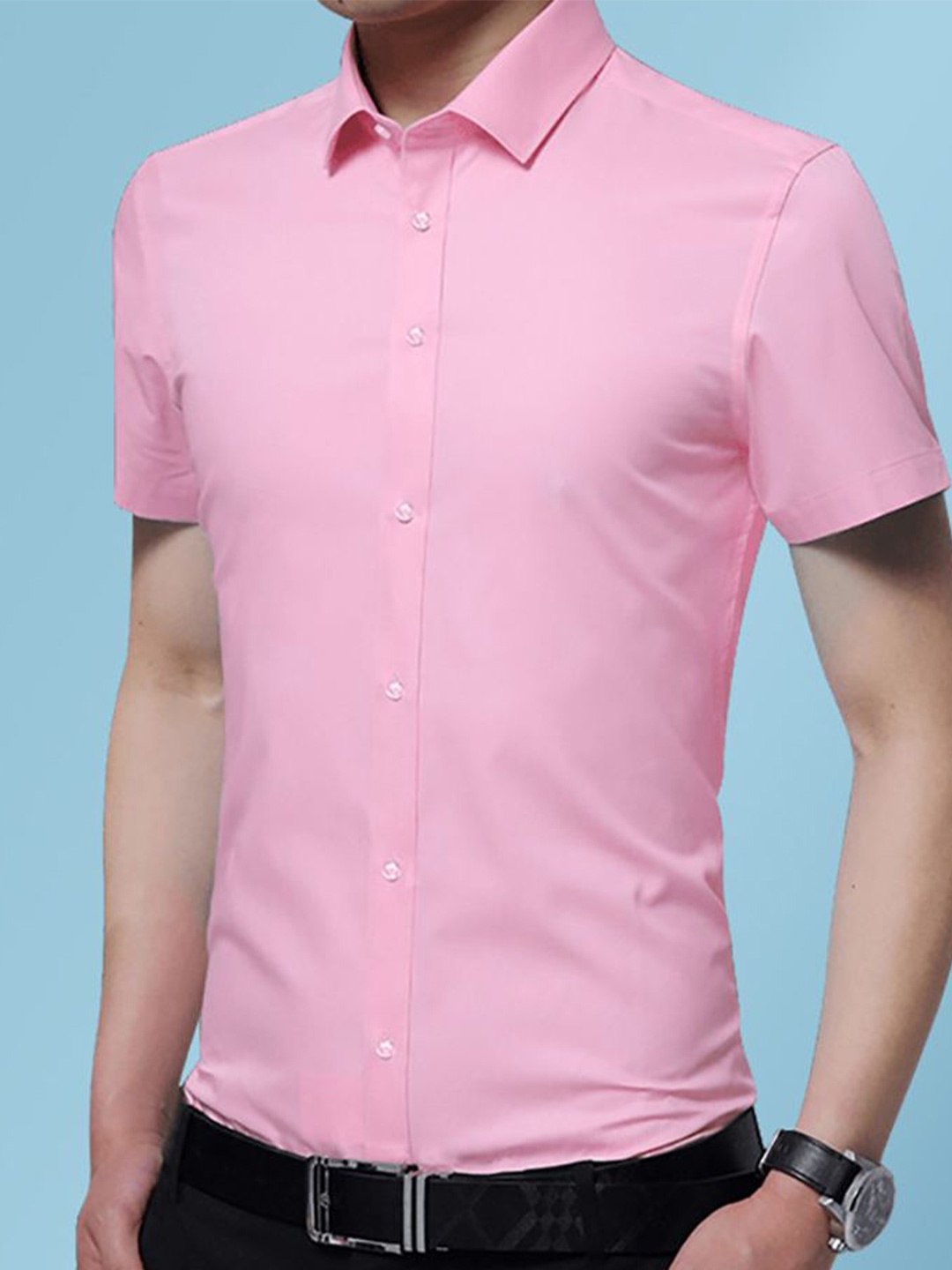 

StyleCast x Revolte Men Opaque Casual Shirt, Pink