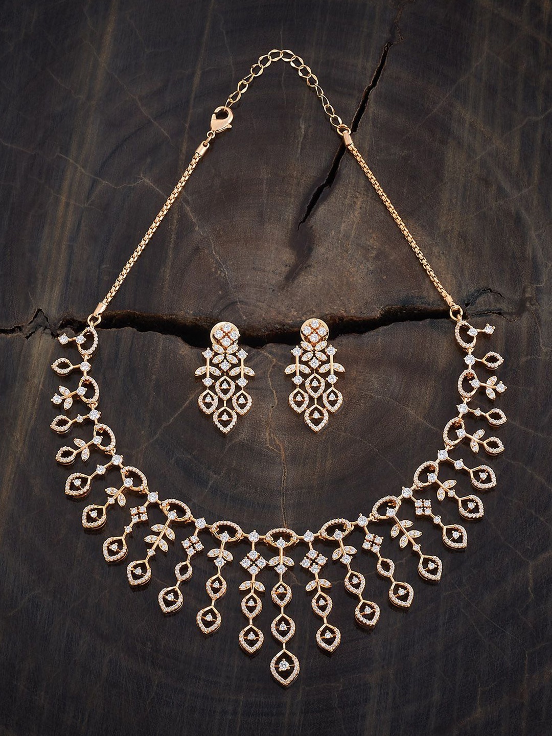 

Kushal's Fashion Jewellery Gold-Plated Cubic Zirconia Studded Jewellery Set