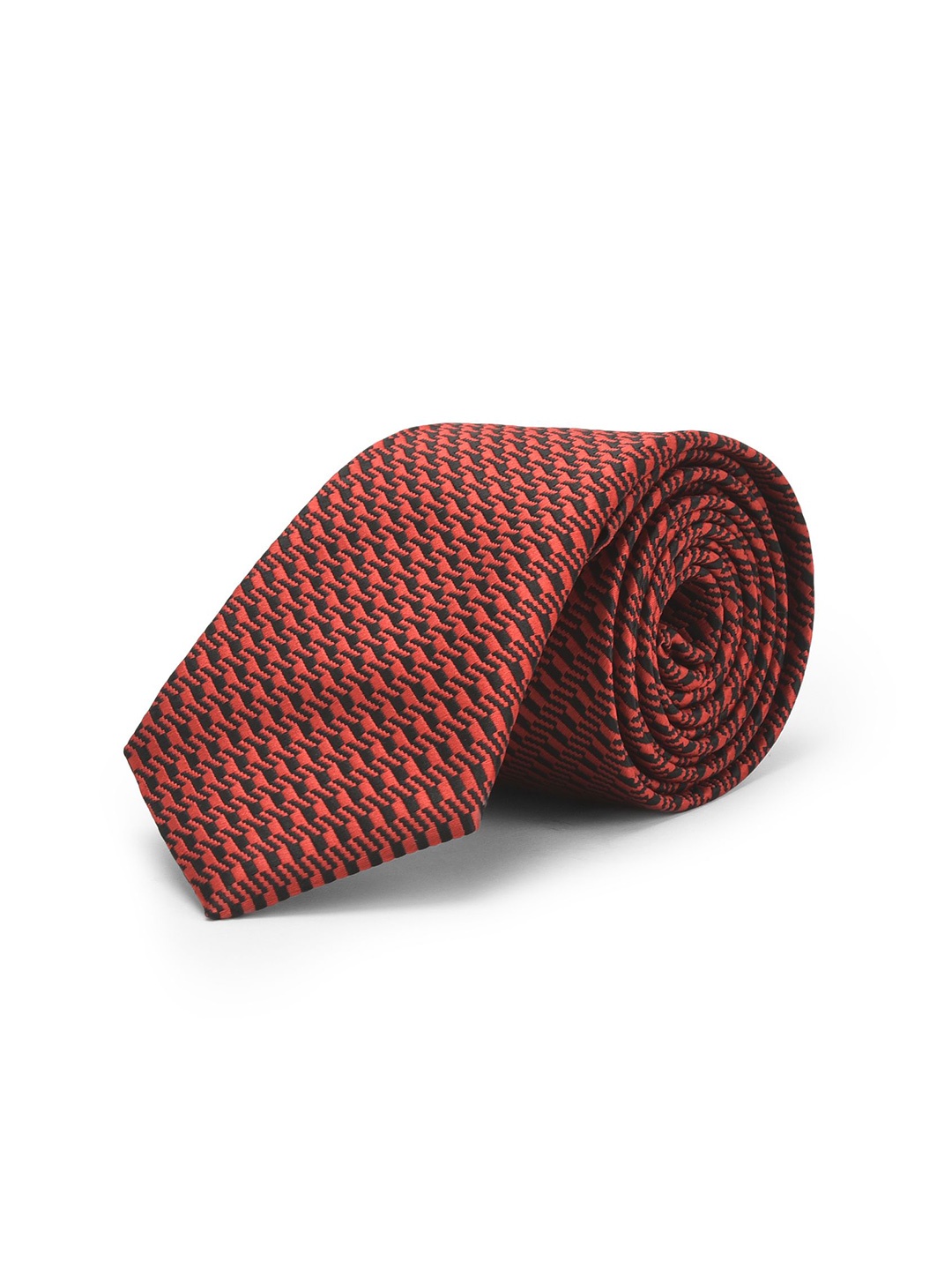 

Cazzano Men Woven Design Skinny Tie, Maroon