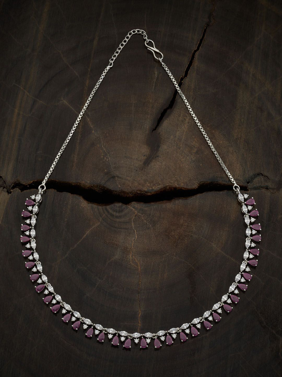 

Kushal's Fashion Jewellery Rhodium-Plated Necklace, Silver