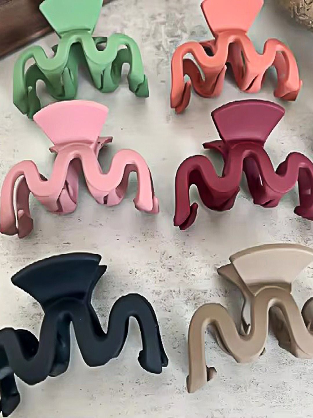

KRENOZ Women Set of 6 Claw Clip, Green