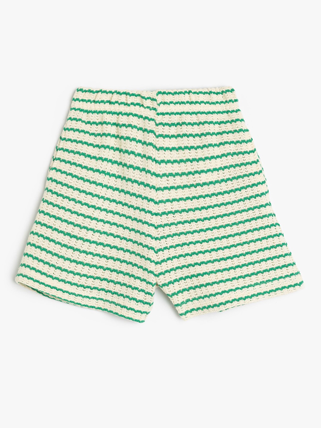 

Koton Girls Mid-Rise Regular Fit Striped Shorts, Green