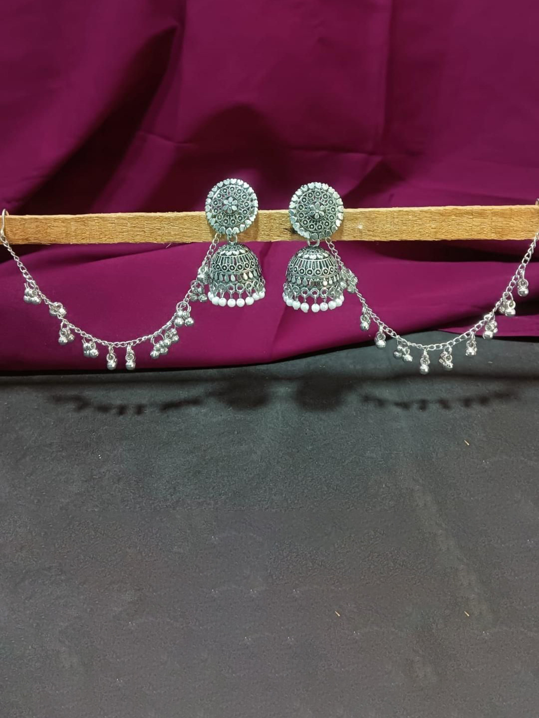 

Efulgenz Rhodium-Plated Dome Shaped Jhumkas, Silver