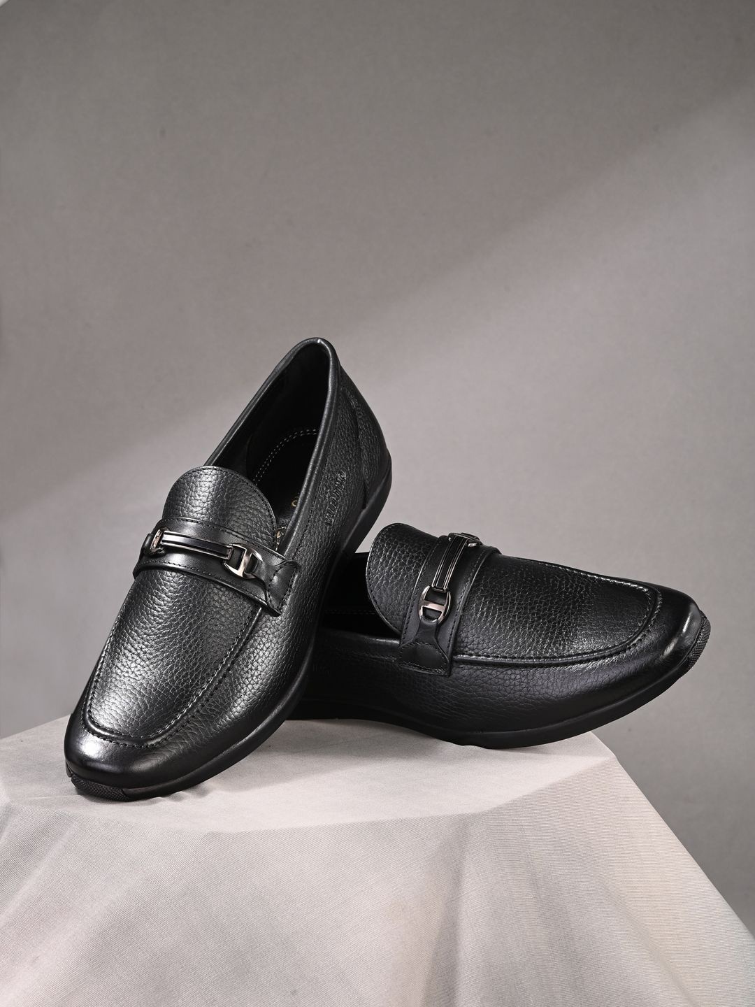 

Valentino Men Leather Slip-On Formal Derbys Shoes, Black