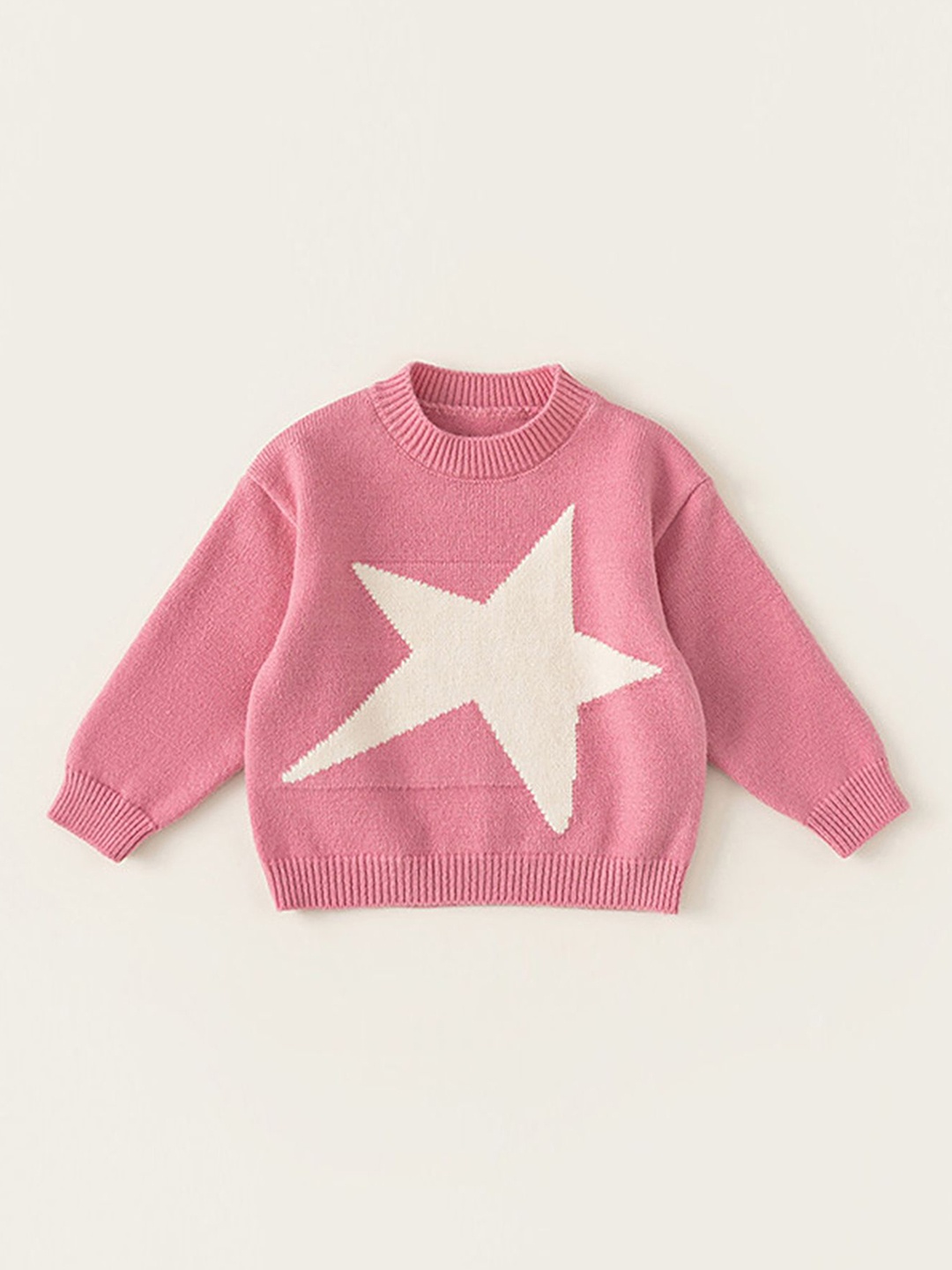 

LULU & SKY Girls Striped Acrylic Crop Tailored Jacket with Patchwork, Pink