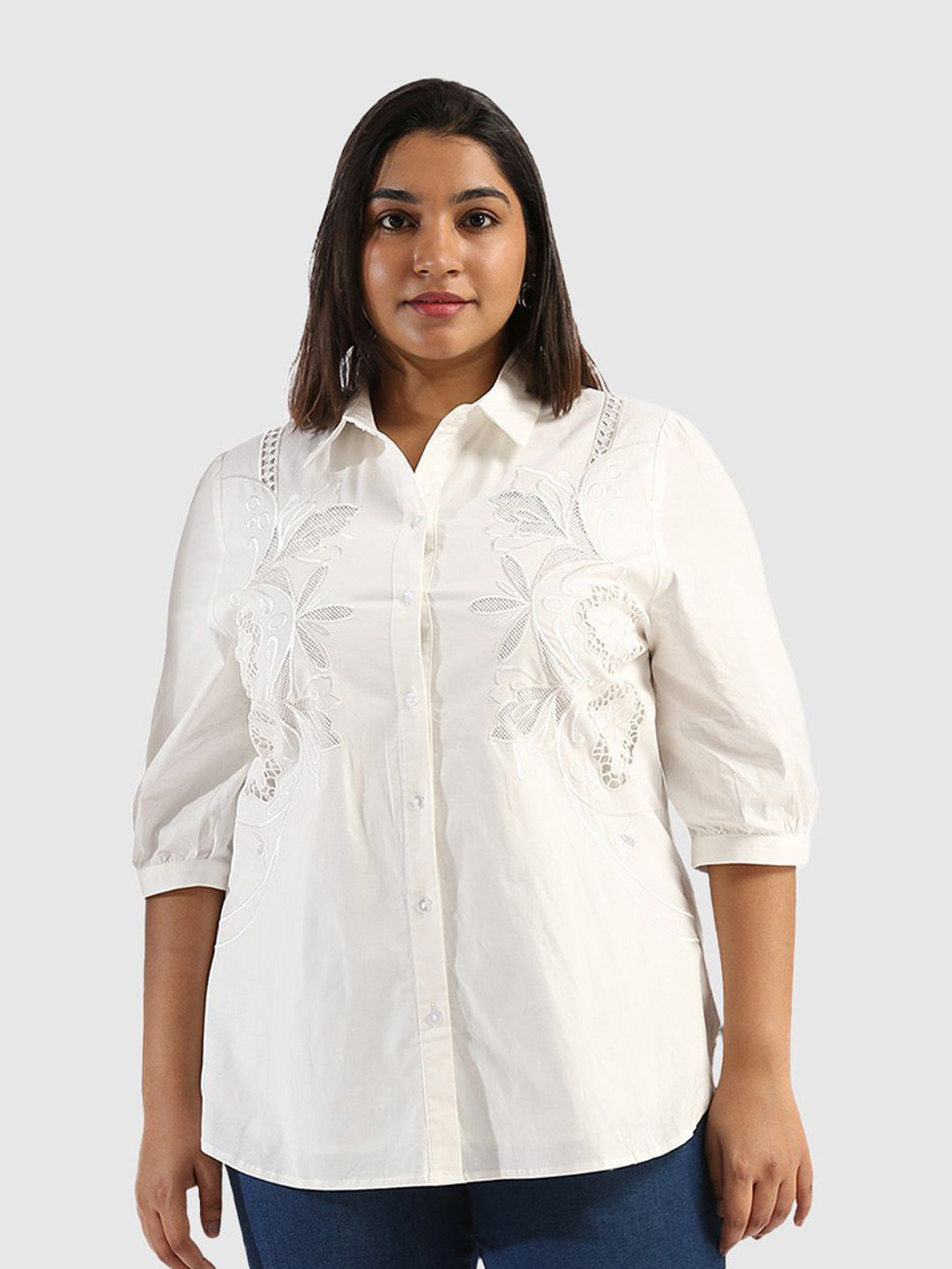

Presence Women Straight Opaque Casual Shirt, White