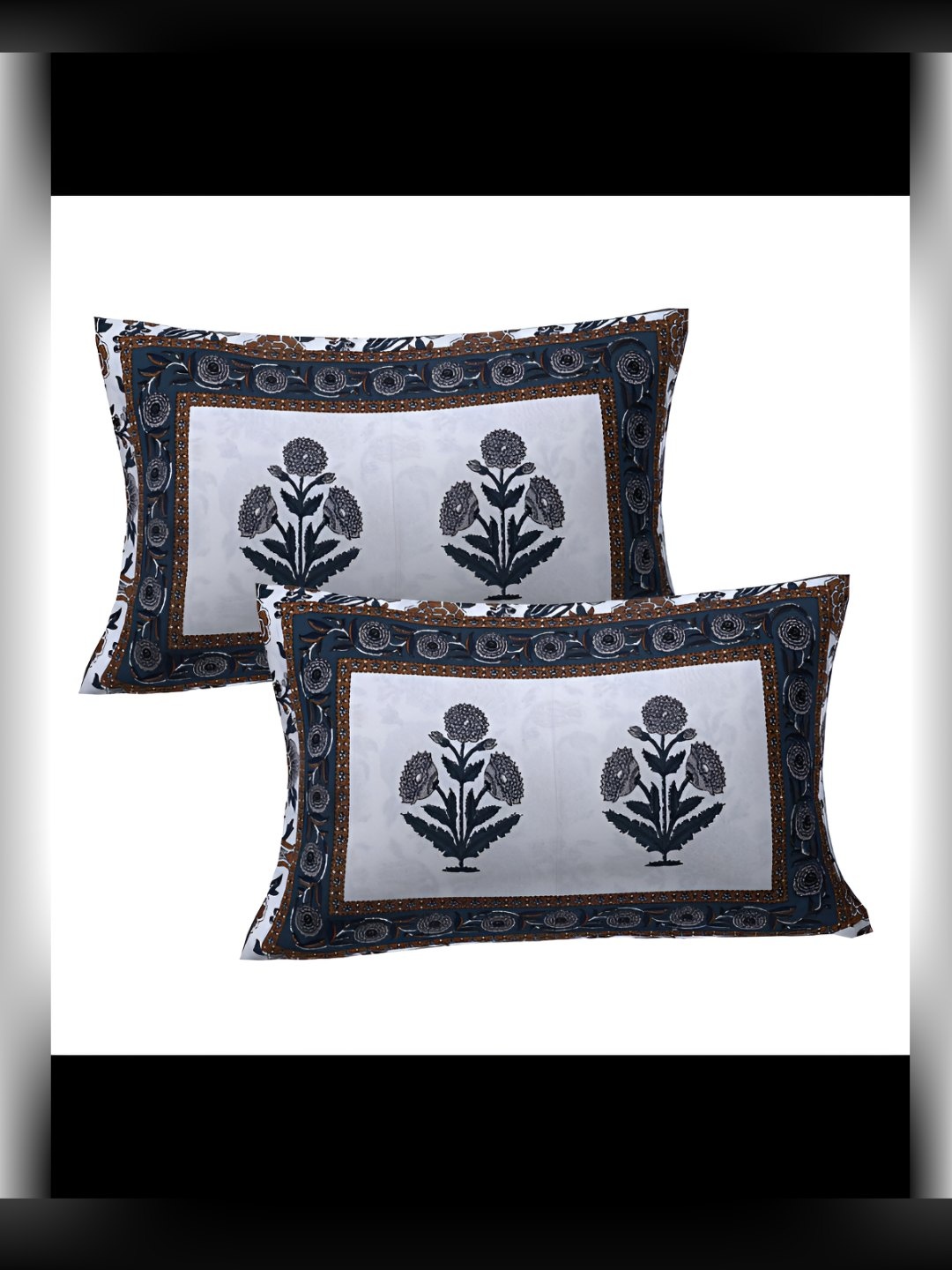 

BED-SHEET.COM Grey & White Floral 180 TC King Bedsheet with 2 Pillow Covers