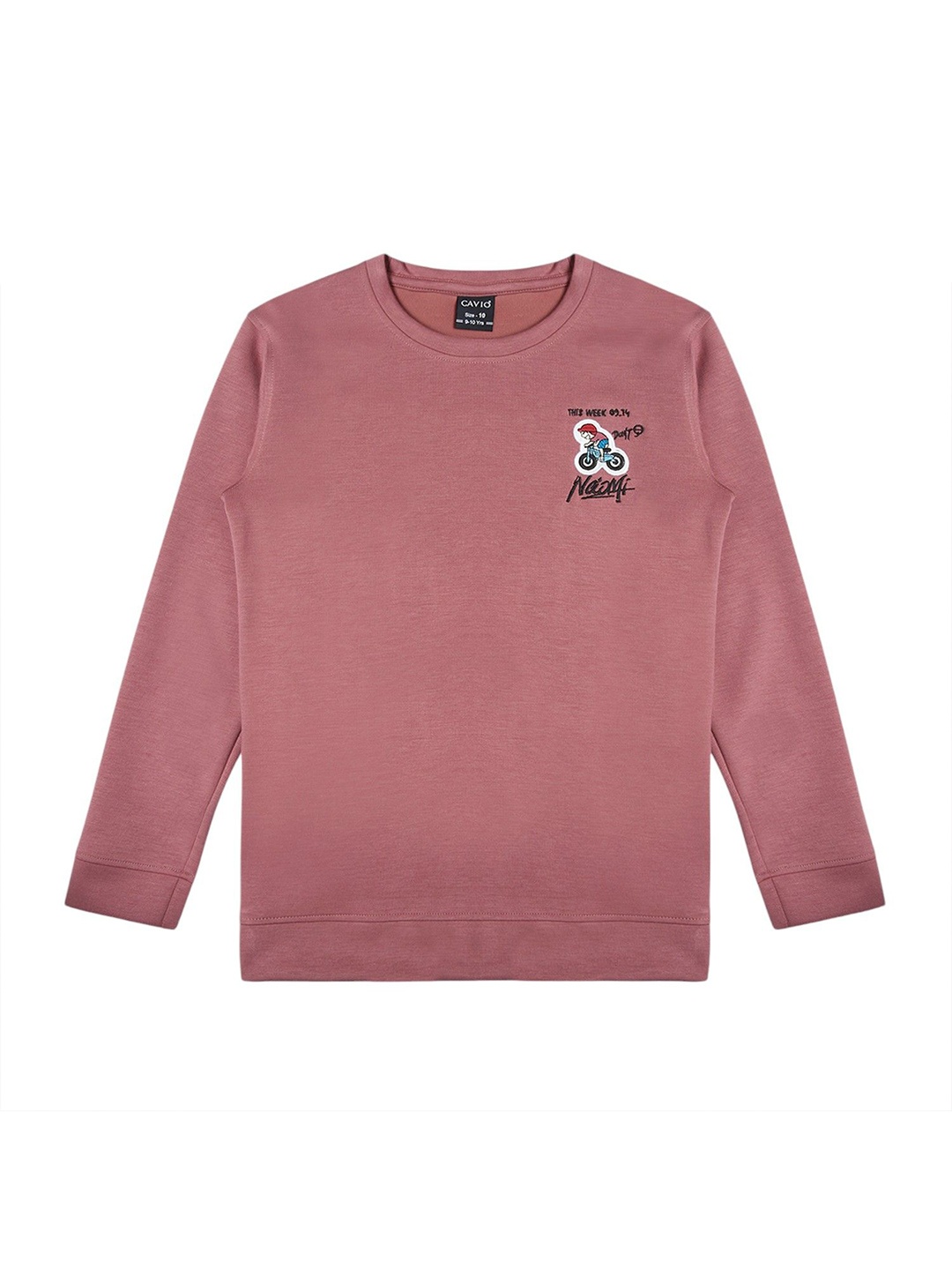 

CAVIO Boys Cotton Round Neck Long Sleeves Sweatshirt, Magenta