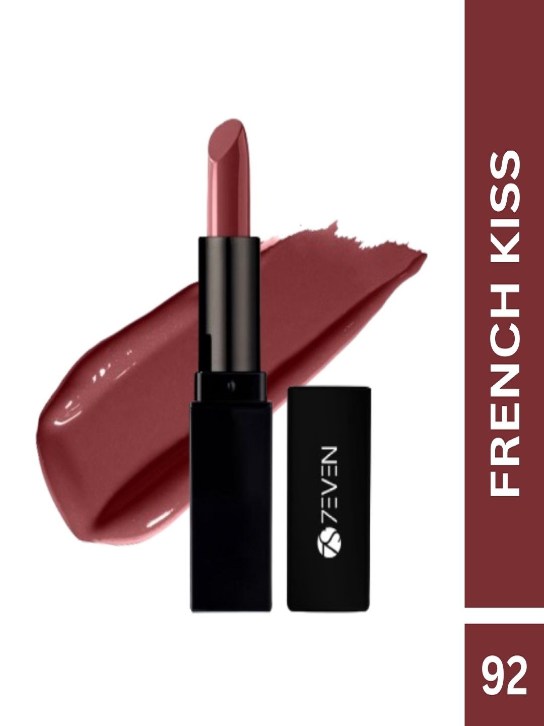 

7EVEN Satin HD Creamy Glossy Lipstick - 4.8 g - Shade - French Kiss - 92, Brown