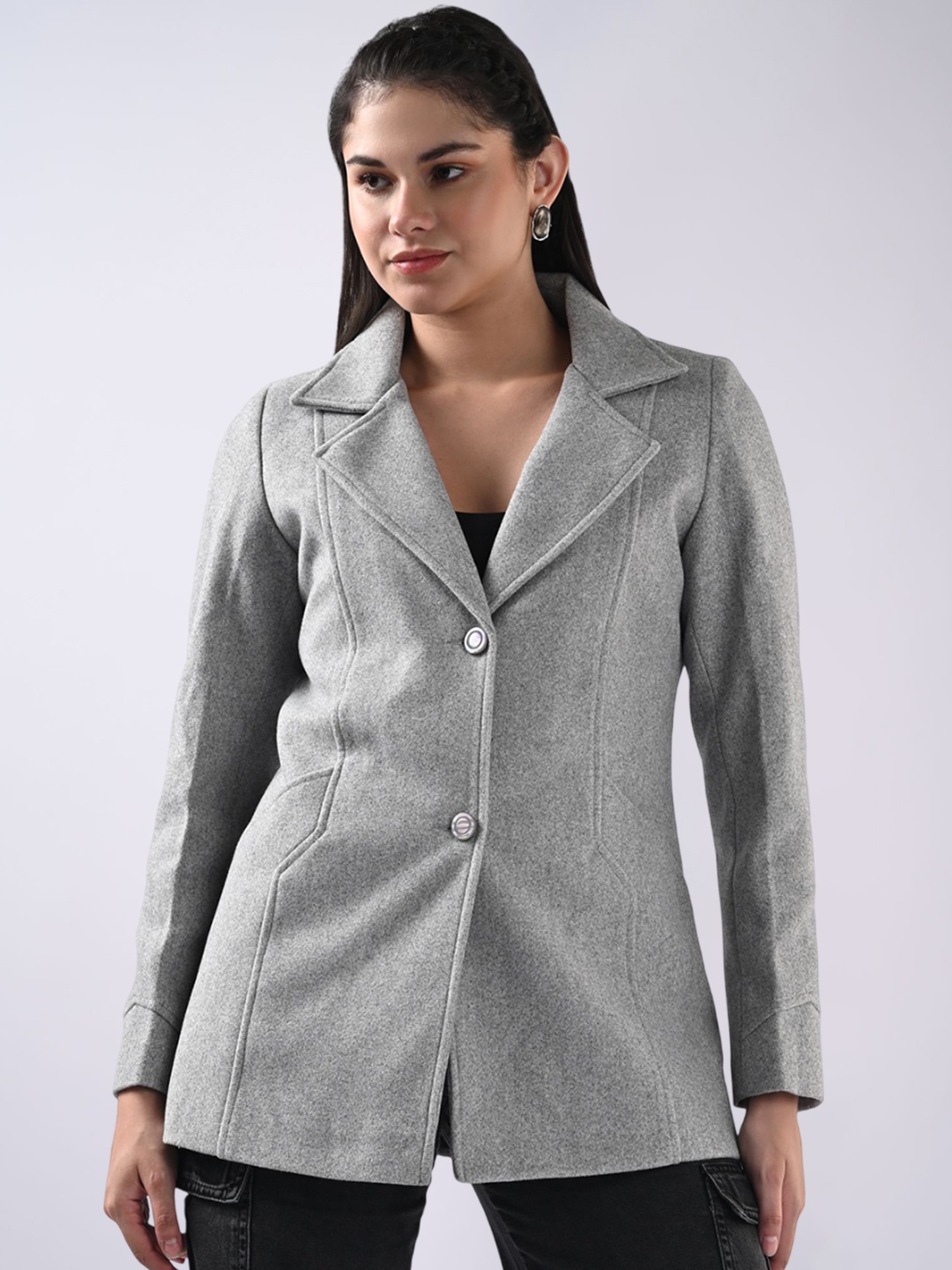 

Kraus Jeans Women Geometric Tailored Jacket, Grey