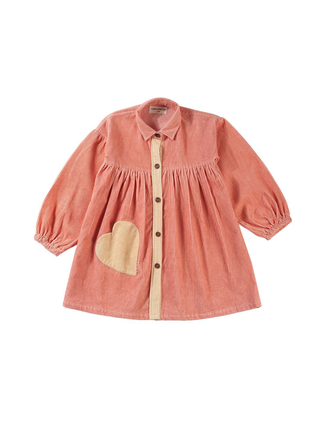 

BAESD Girls Cotton Puff Sleeves Shirt Dress, Pink