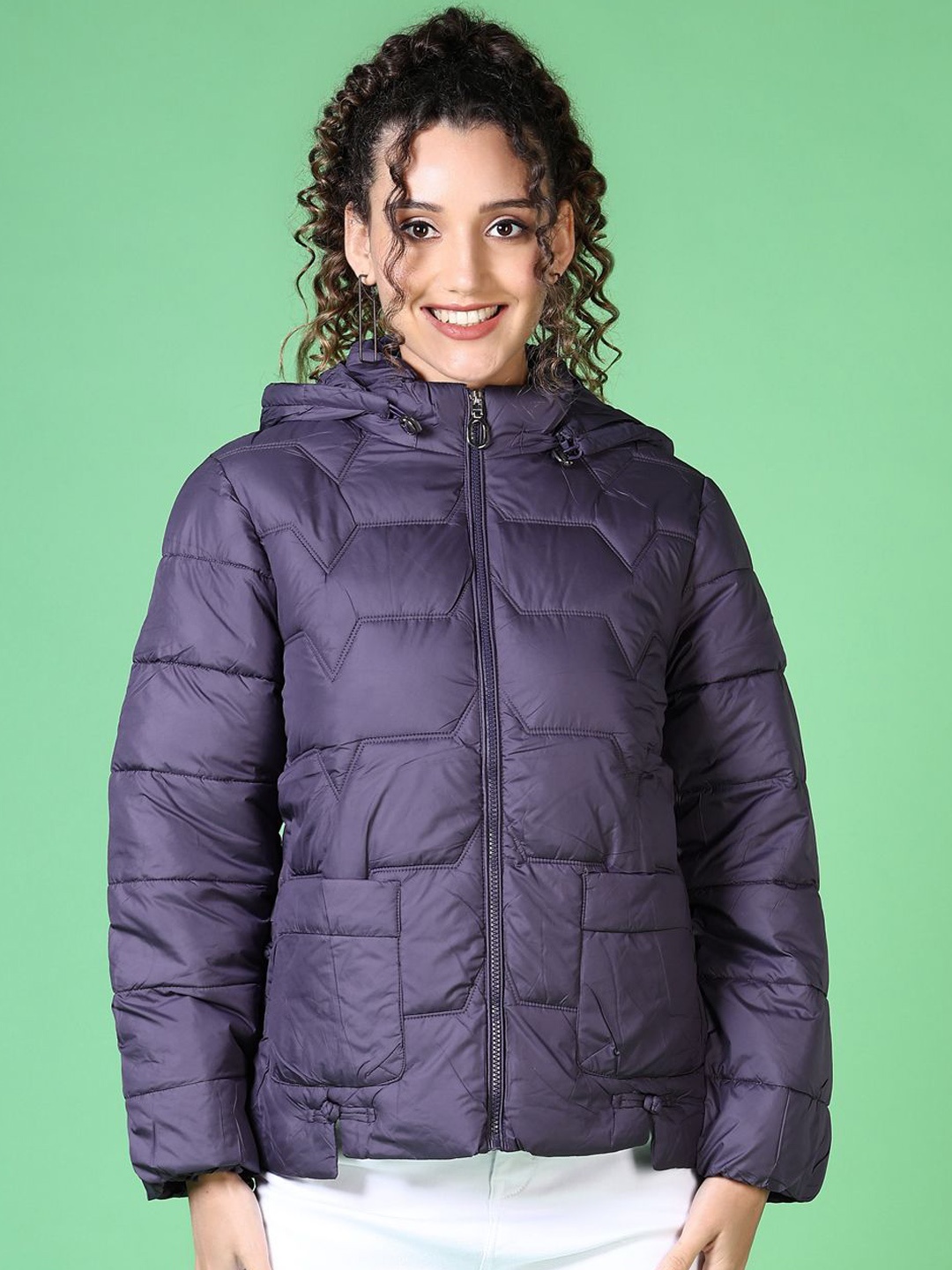 

V-Mart Women Puffer Jacket, Purple