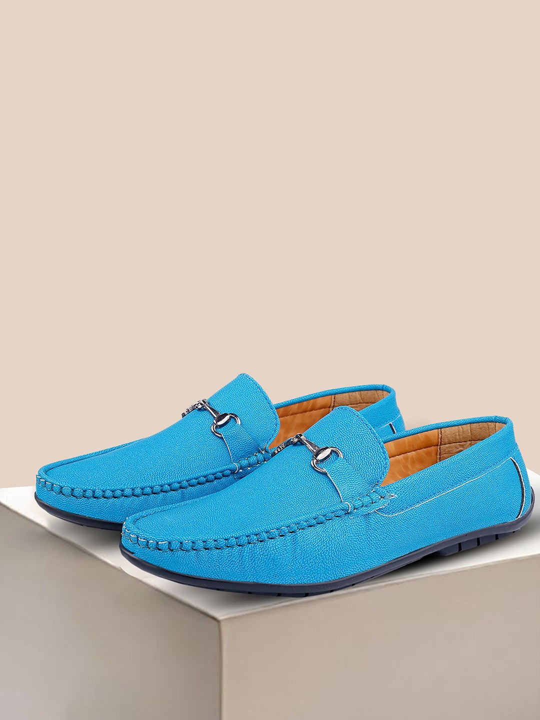 

Bxxy Men Round Toe Loafers Shoes, Blue