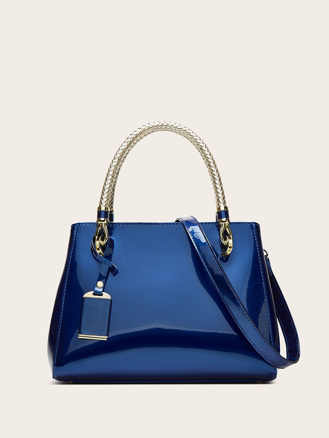 

RAVE PU Structured Handheld Bag with Tasselled, Blue