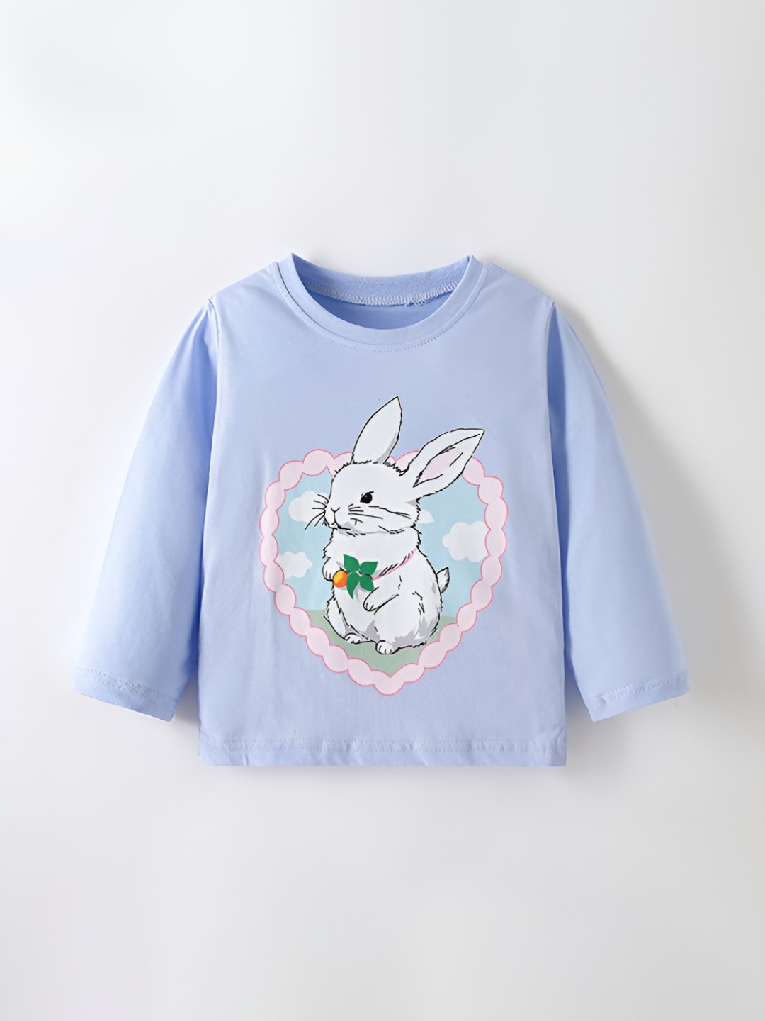 

LULU & SKY Girls Graphic Printed Round Neck Cotton T-shirt, Blue