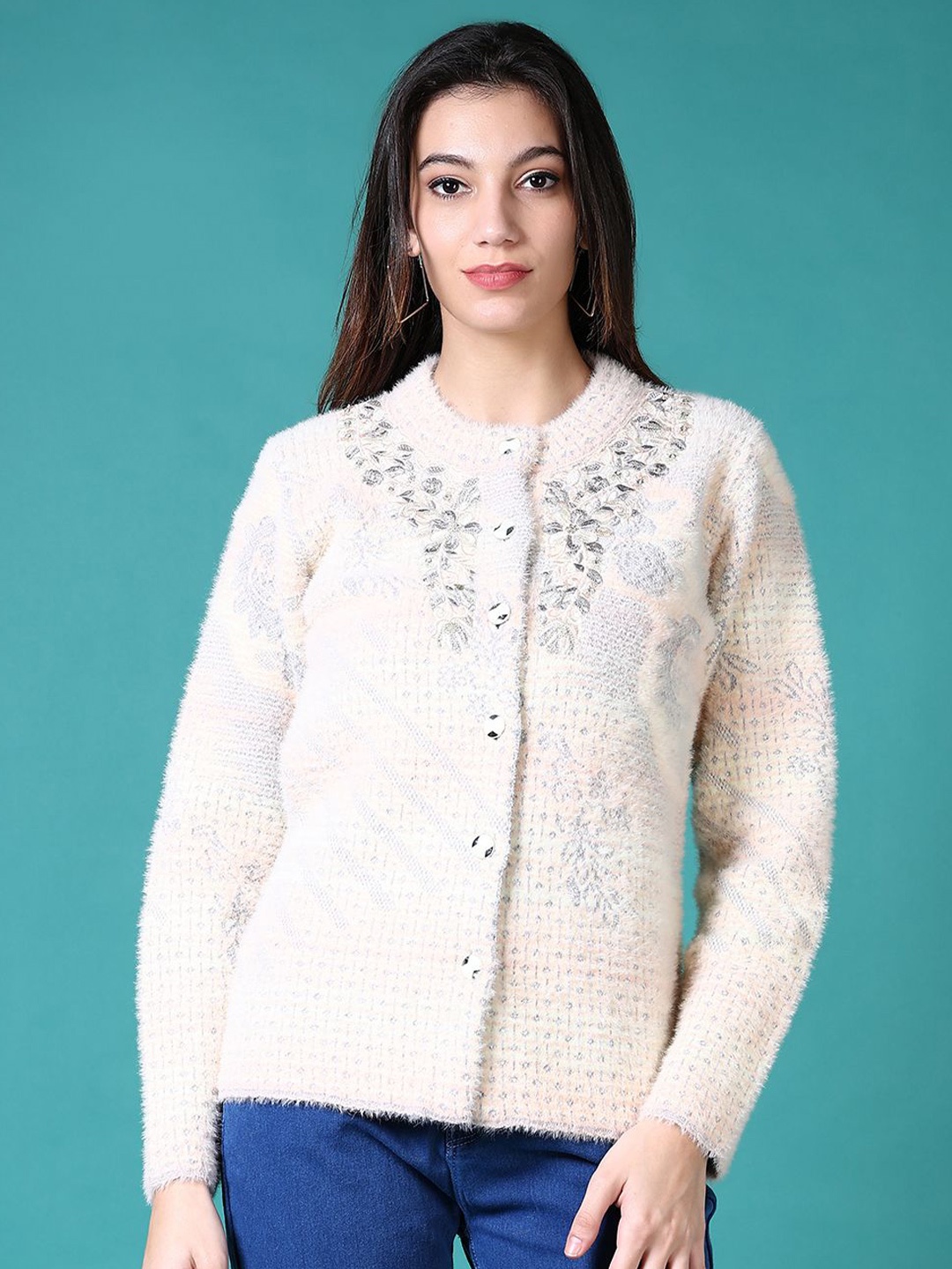 

V-Mart Women Embroidered Cardigan, Pink