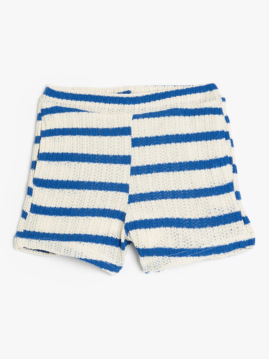 

Koton Girls Striped Regular Fit Mid-Rise Shorts, White