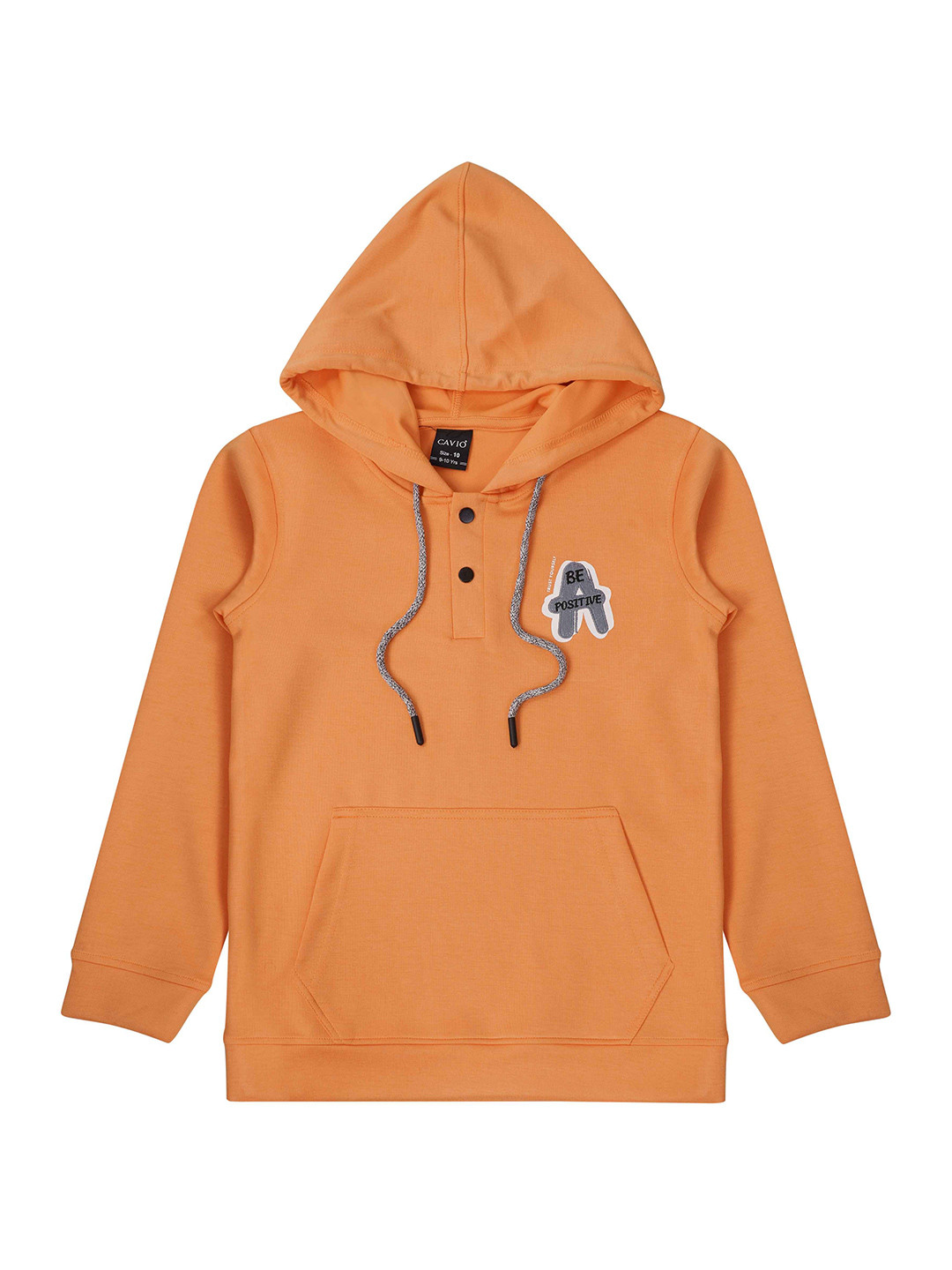 

CAVIO Boys Cotton Typography Printed Hooded Long Sleeves Pullover Sweatshirt, Orange