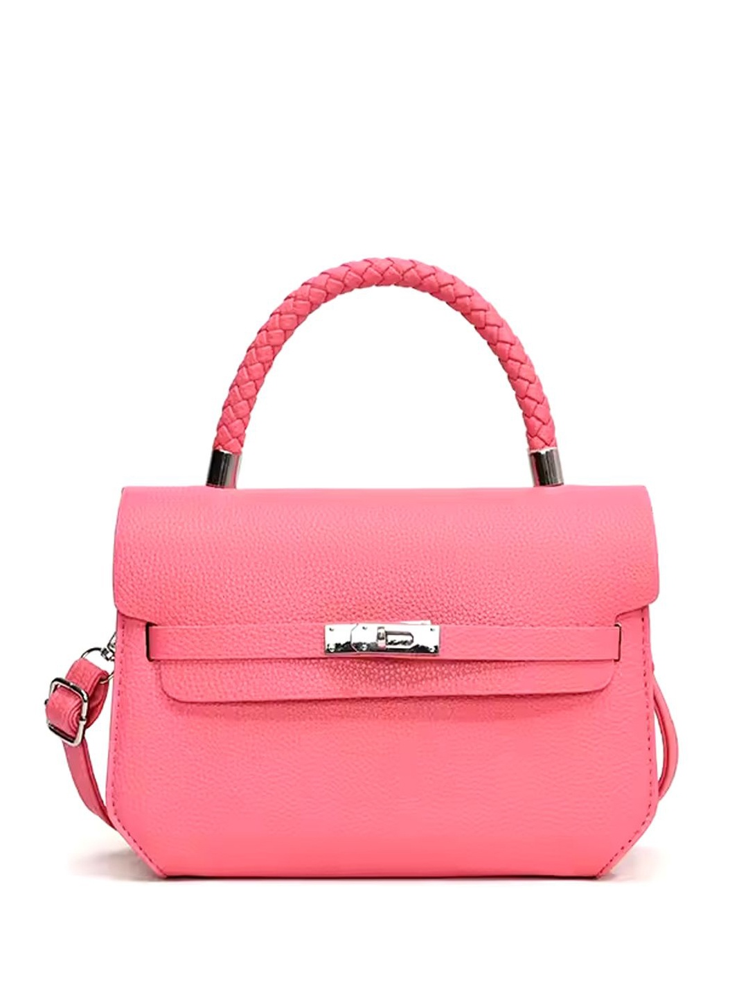 

StyleCast Structured Handheld Bag with Cut Work, Pink