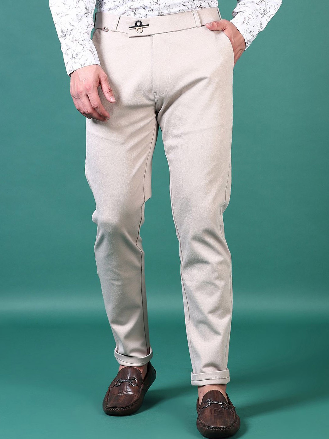 

V-Mart Men Cotton Chinos Regular Fit Trousers, Beige