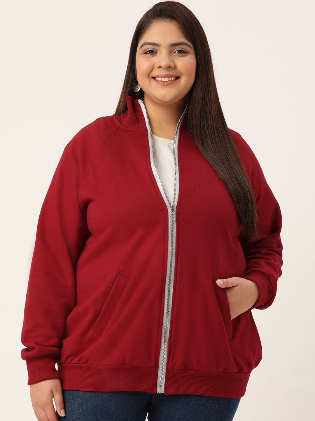 

theRebelinme Women Open Front Jacket, Maroon