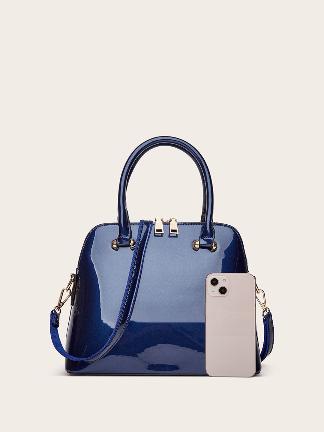 

RAVE Colourblocked Structured Handheld Bag, Blue