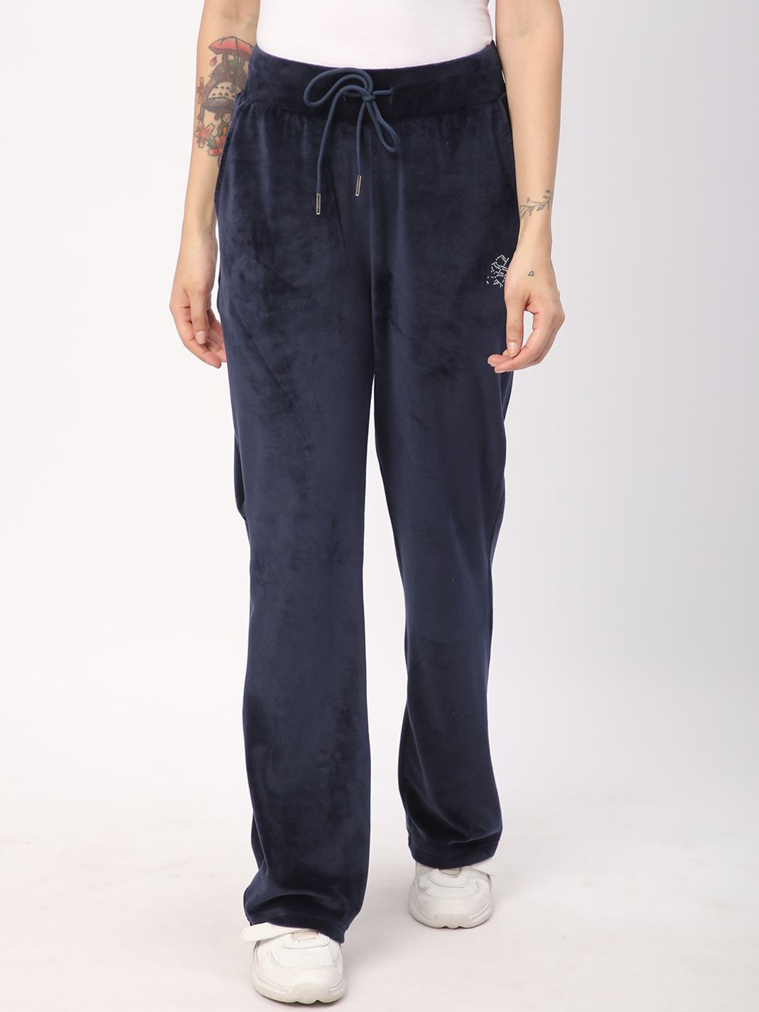 

R&B Women Mid-Rise Regular Fit Trousers, Blue