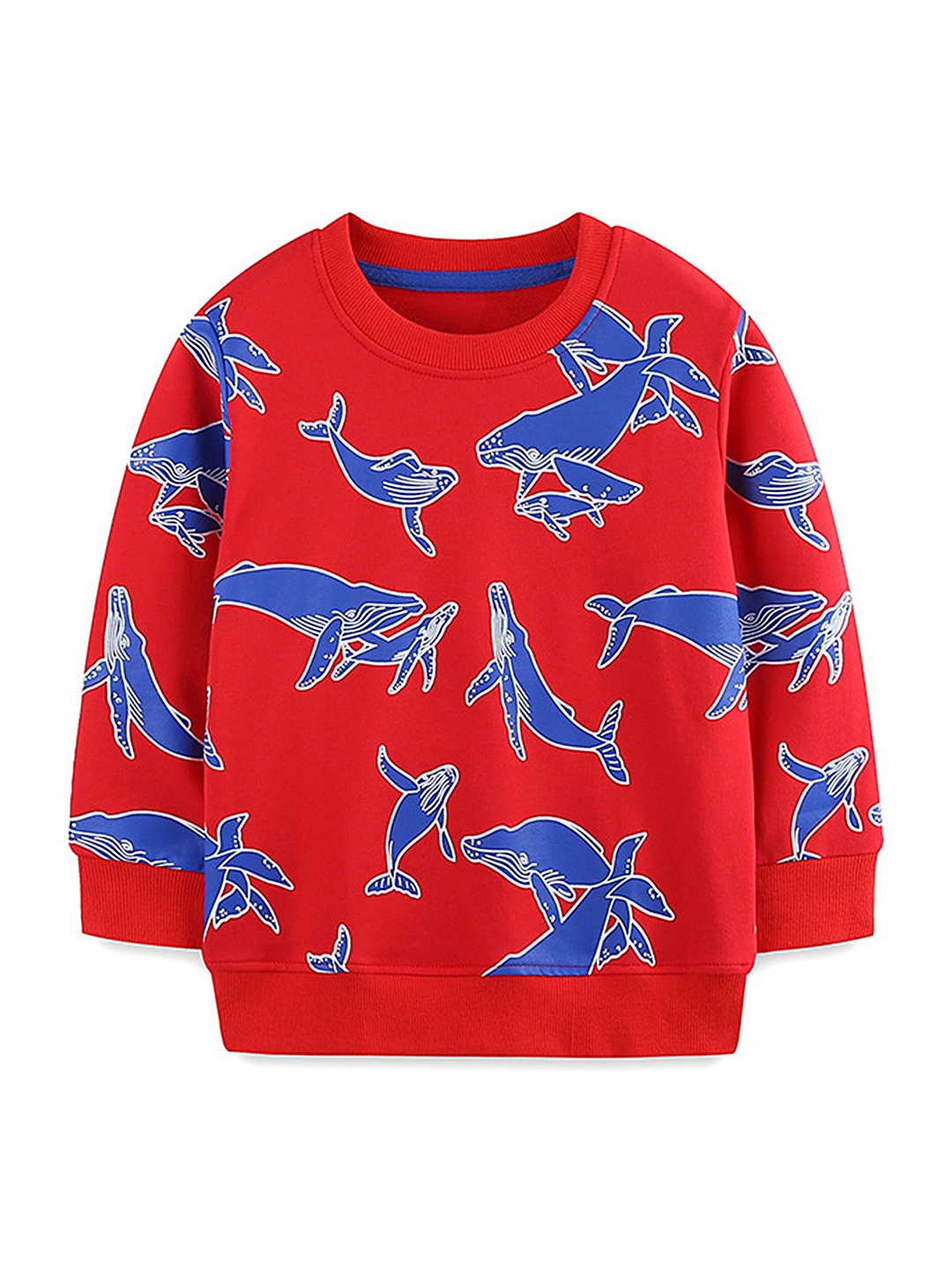 

LULU & SKY Boys Printed Pure Cotton Sweatshirt, Red
