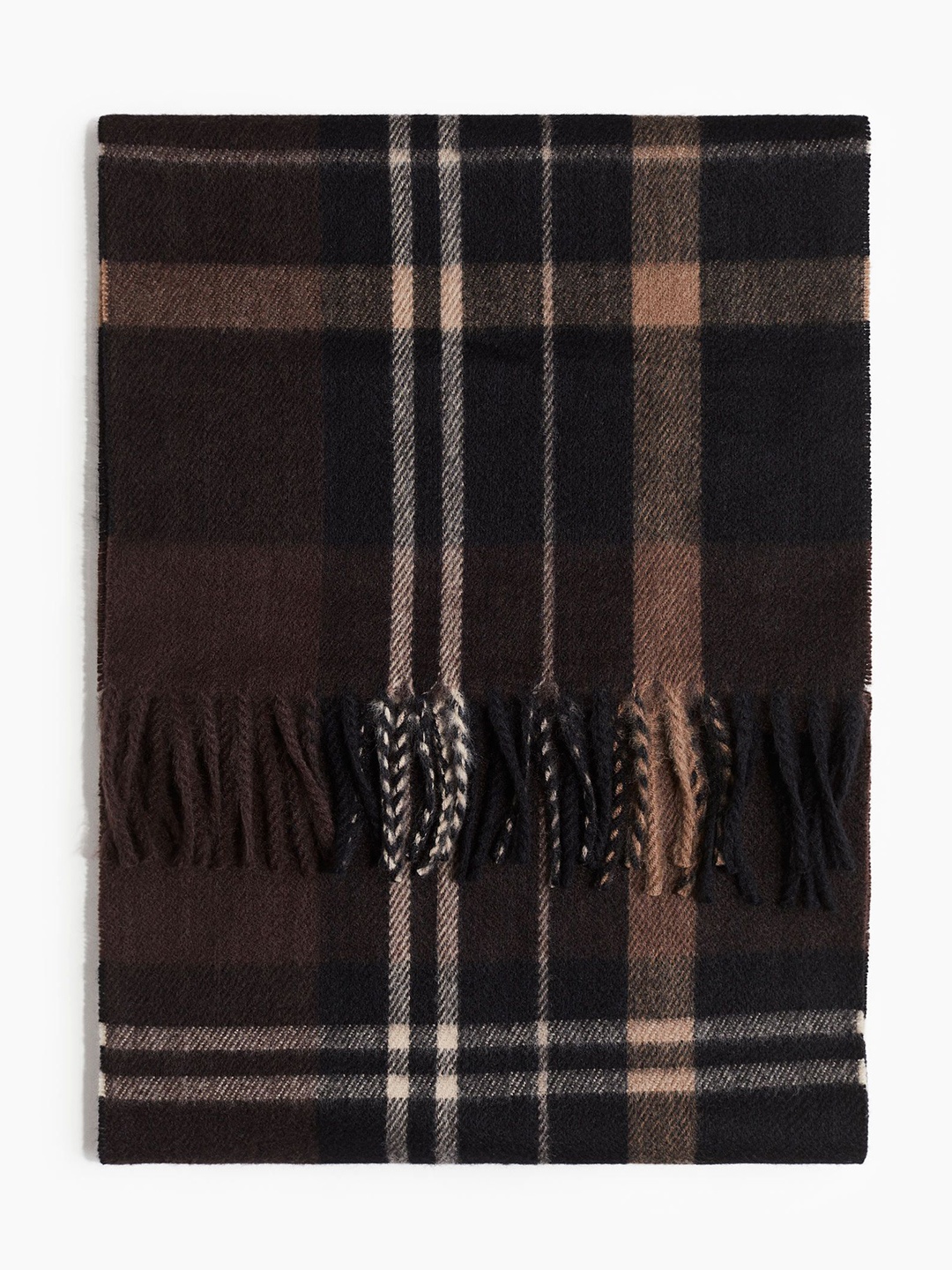 

H&M Men Checked Scarf, Brown