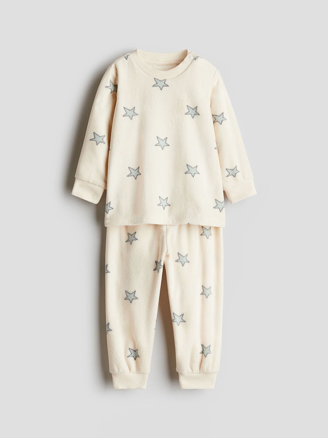 

H&M Boys Printed Night Suit, Beige