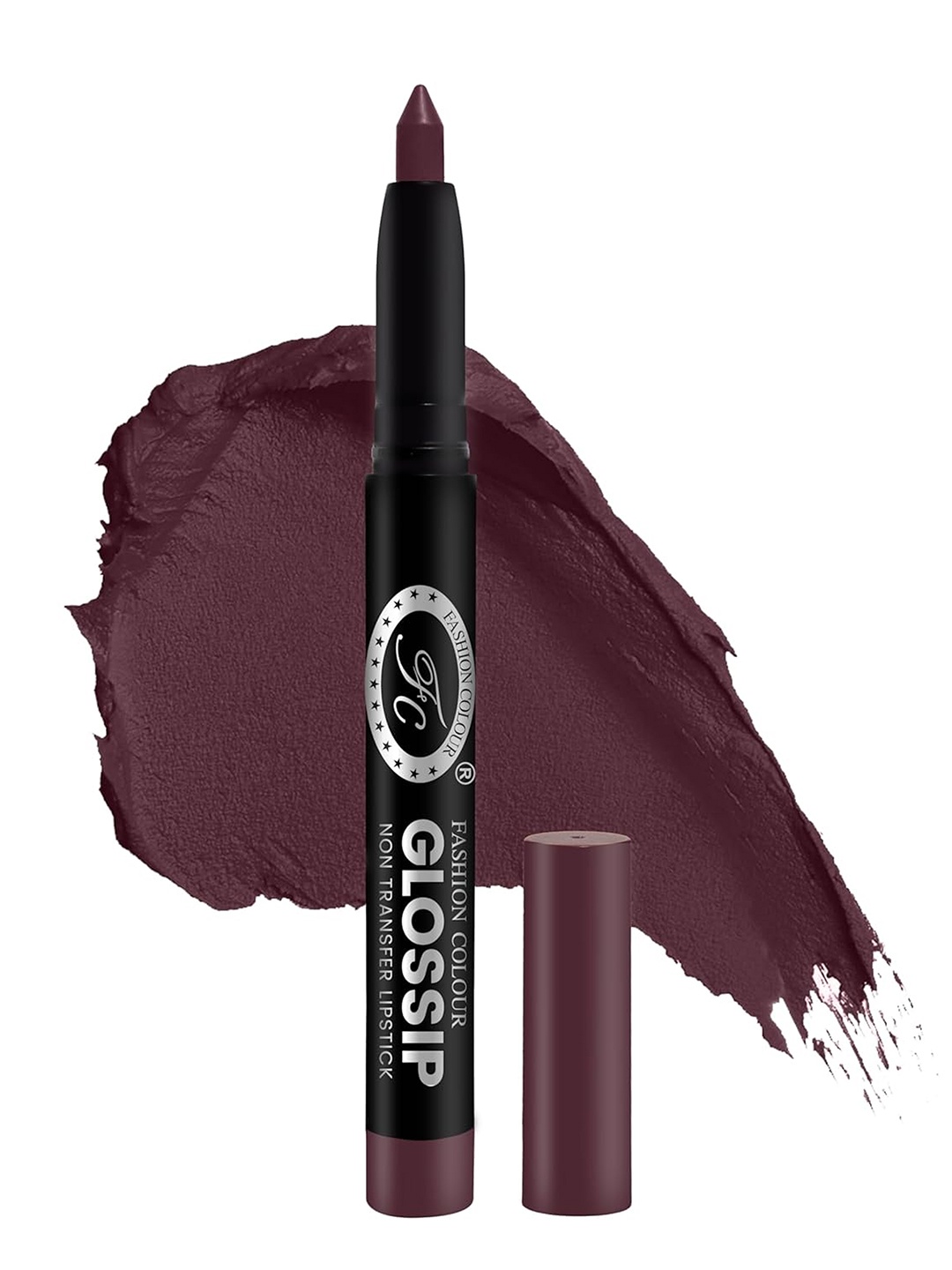 

Fashion Colour Glossip Non Transfer Matte Lip Crayon - Deep Plum- 808, Purple