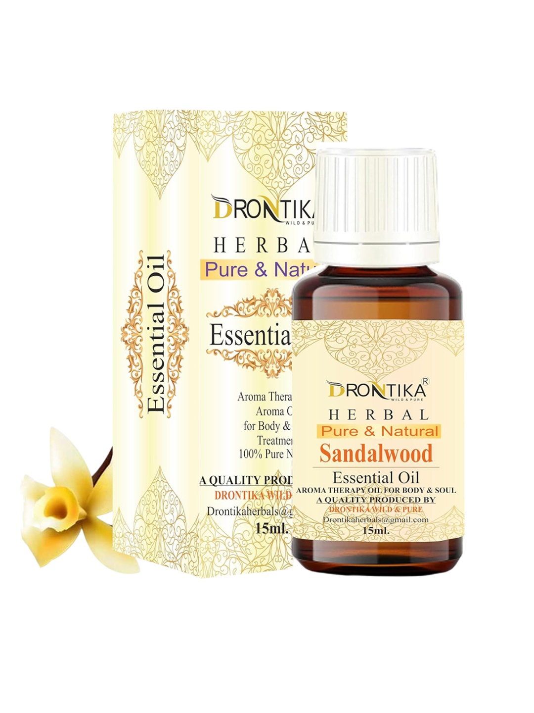 

DRONTIKA Pure & Natural Sandalwood Essential Oil - 15 ml, White