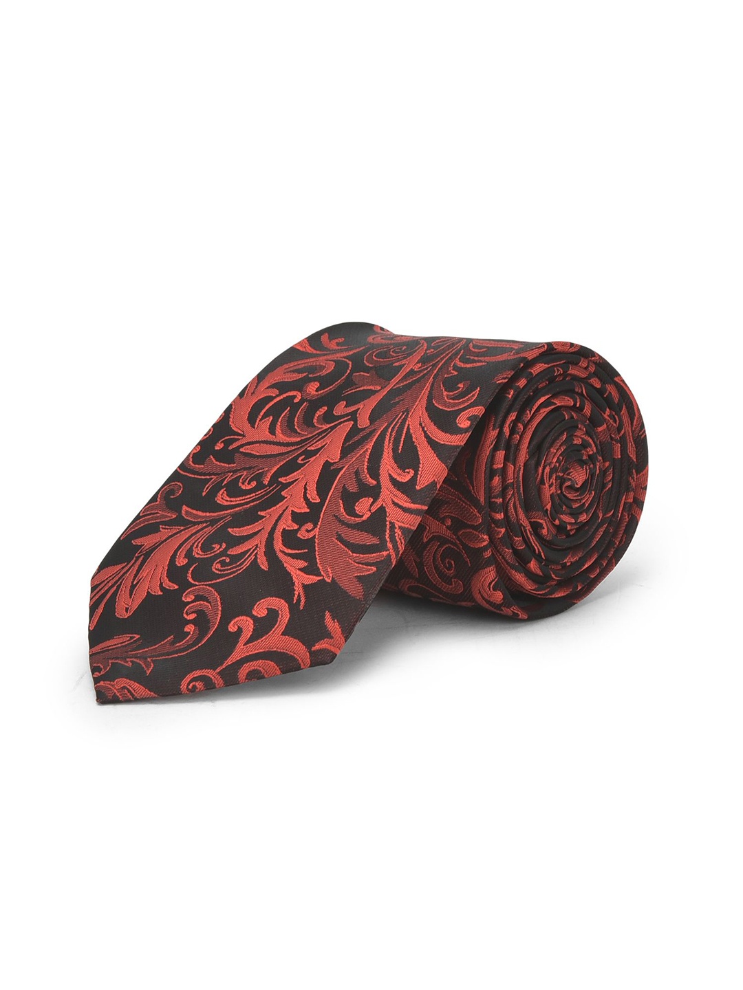 

Cazzano Men Woven Design Skinny Tie, Maroon