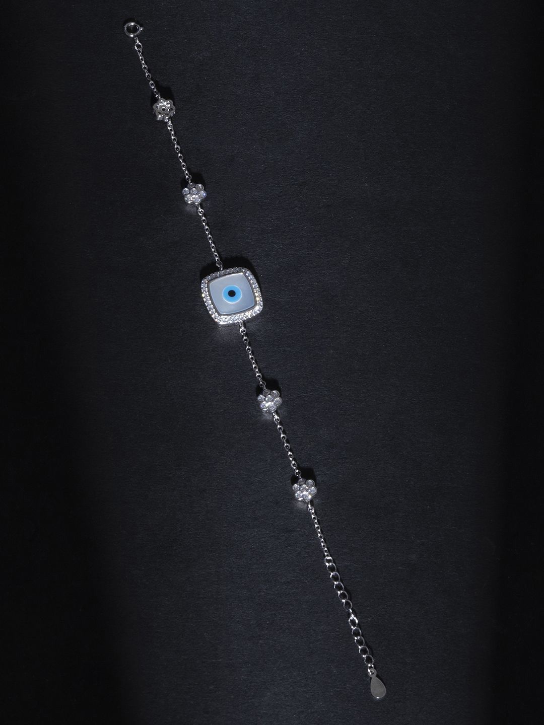 

TOUCH925 Silver Cubic Zirconia Charm Bracelet