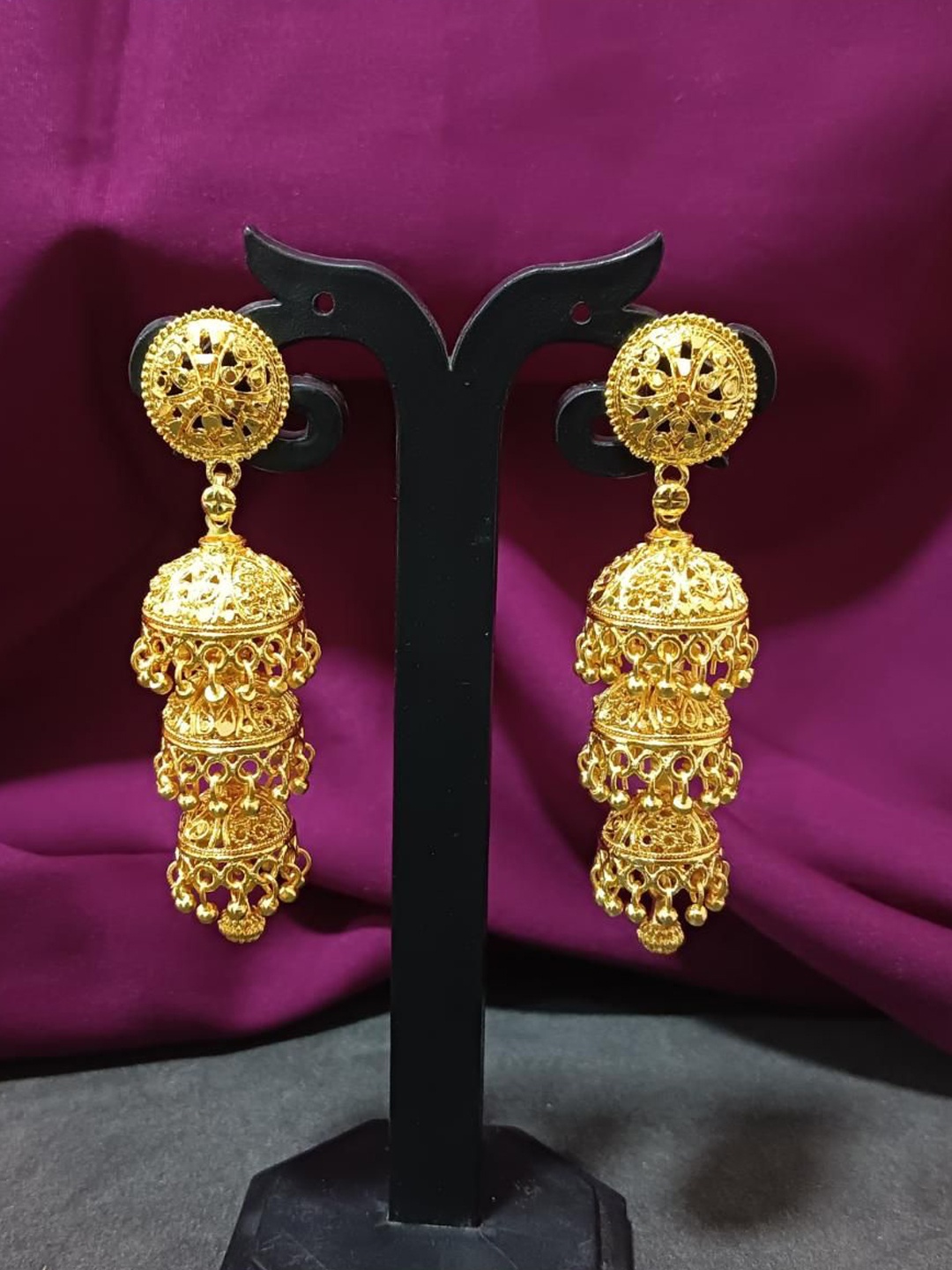 

Efulgenz Gold-Plated Contemporary Jhumkas