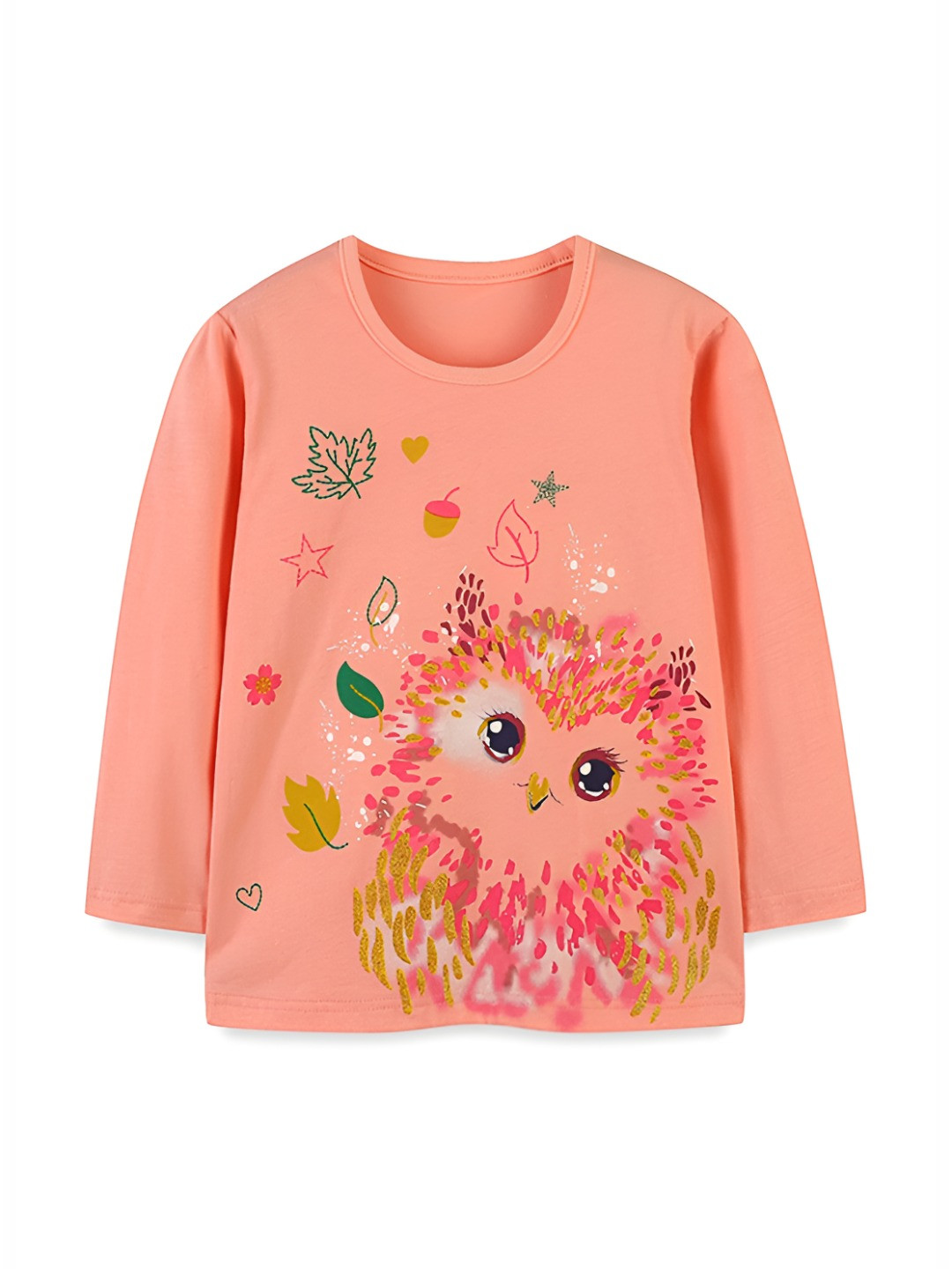

LULU & SKY Girls Graphic Printed Round Neck Cotton T-shirt, Pink
