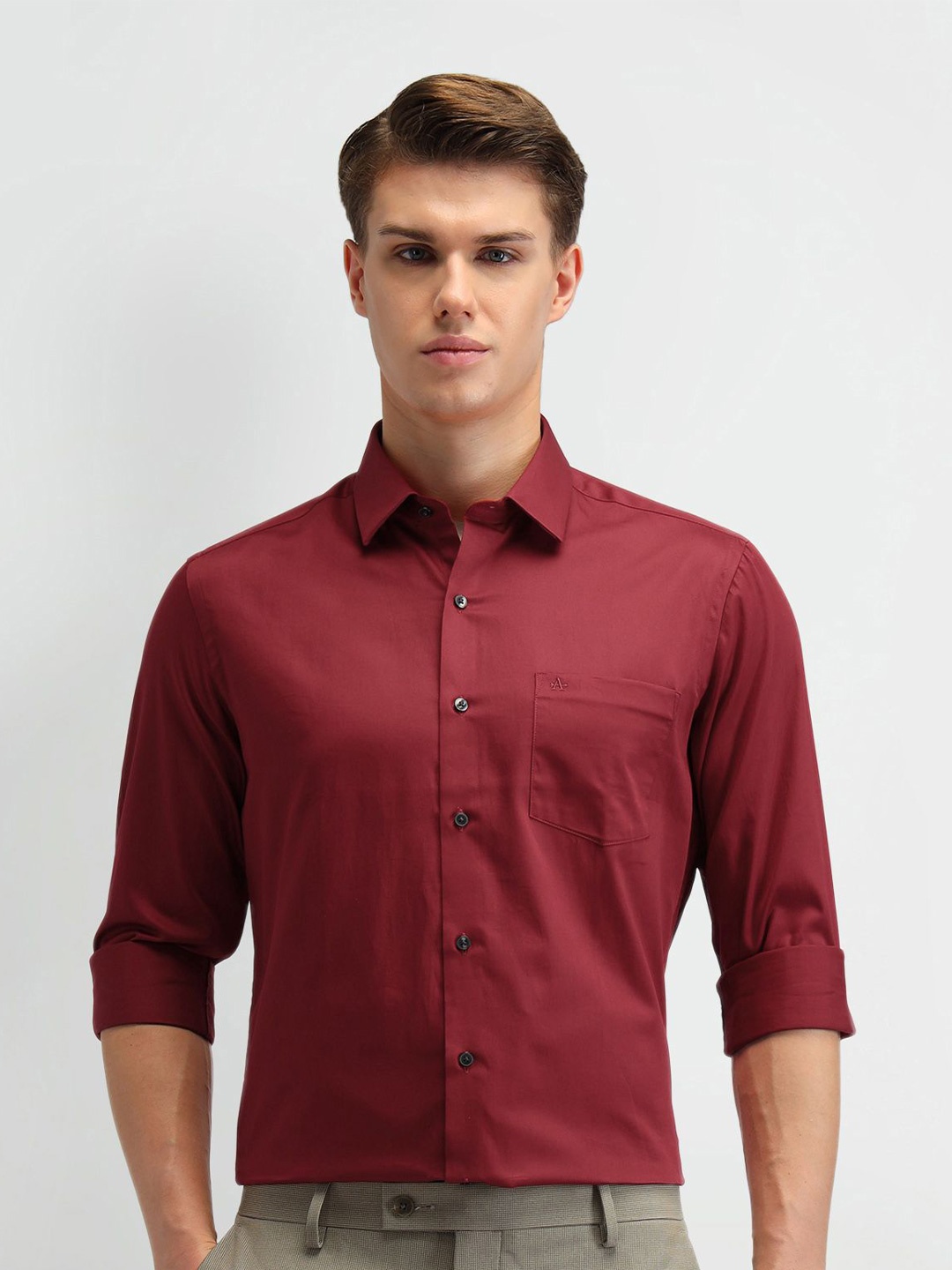 

Arrow Men Smart Slim Fit Opaque Formal Shirt, Red